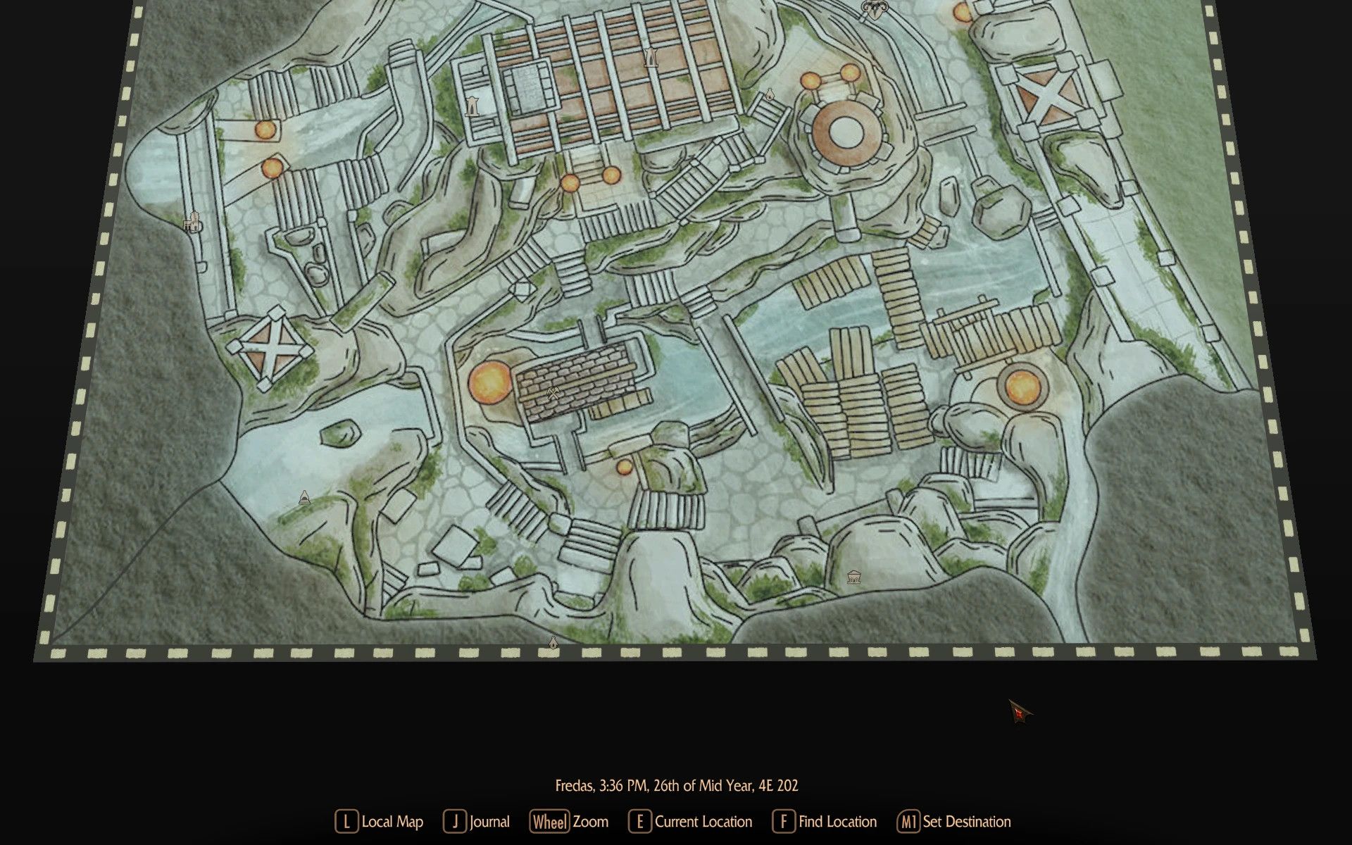 Markarth Paper Map by Mirhayasu for FWMF mod for The Elder Scrolls V: Skyrim Special Edition