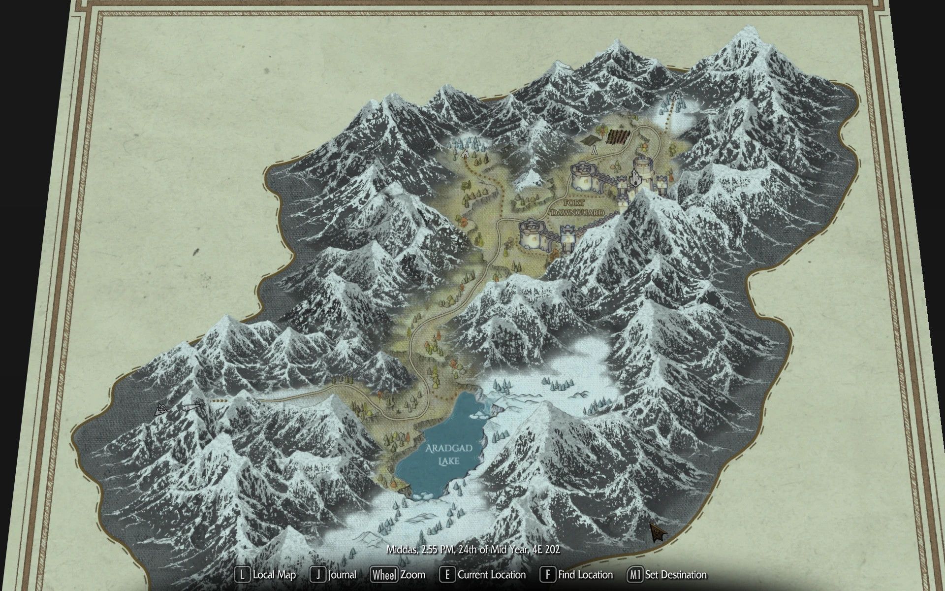 Dayspring Canyon Paper Map for FWMF mod for The Elder Scrolls V: Skyrim Special Edition