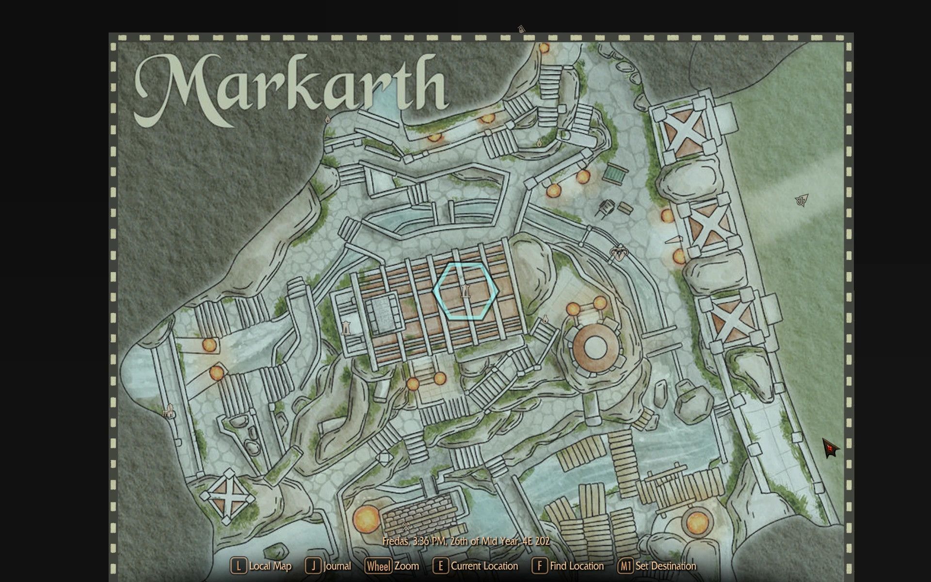 Markarth Paper Map by Mirhayasu for FWMF mod for The Elder Scrolls V: Skyrim Special Edition