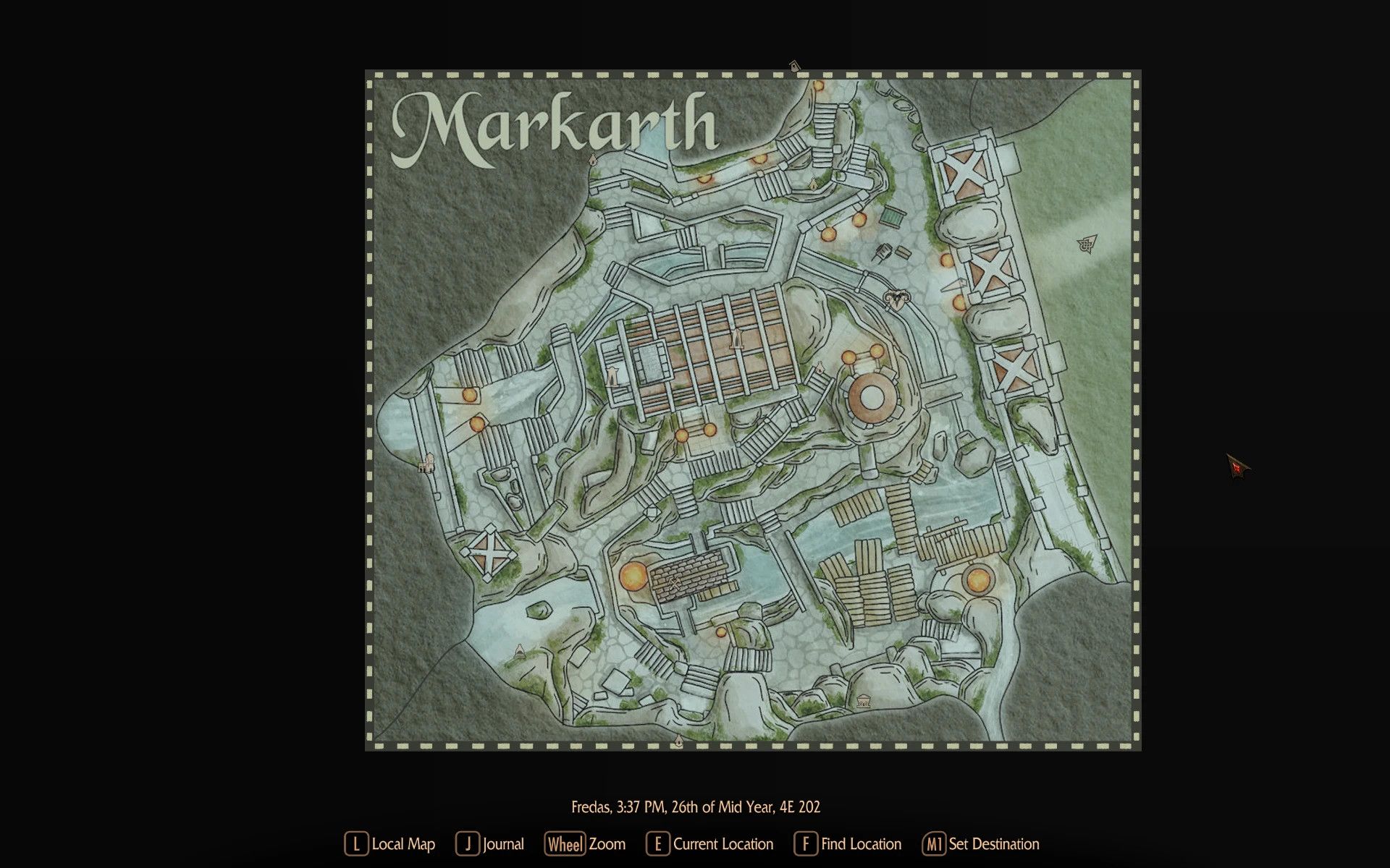 Markarth Paper Map by Mirhayasu for FWMF mod for The Elder Scrolls V: Skyrim Special Edition