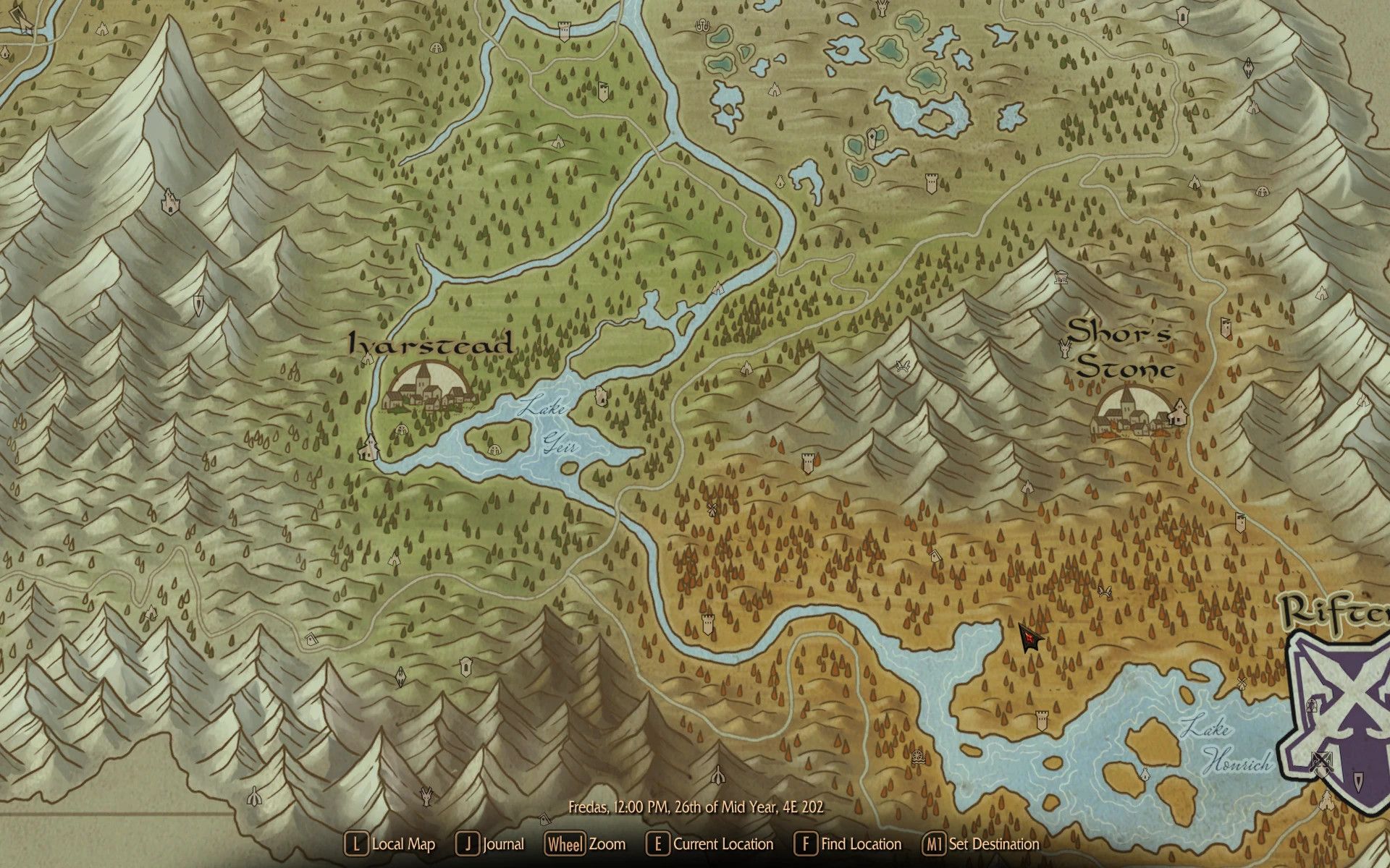 Skyrim Paper Map by Caro Tuts for FWMF mod for The Elder Scrolls V: Skyrim Special Edition