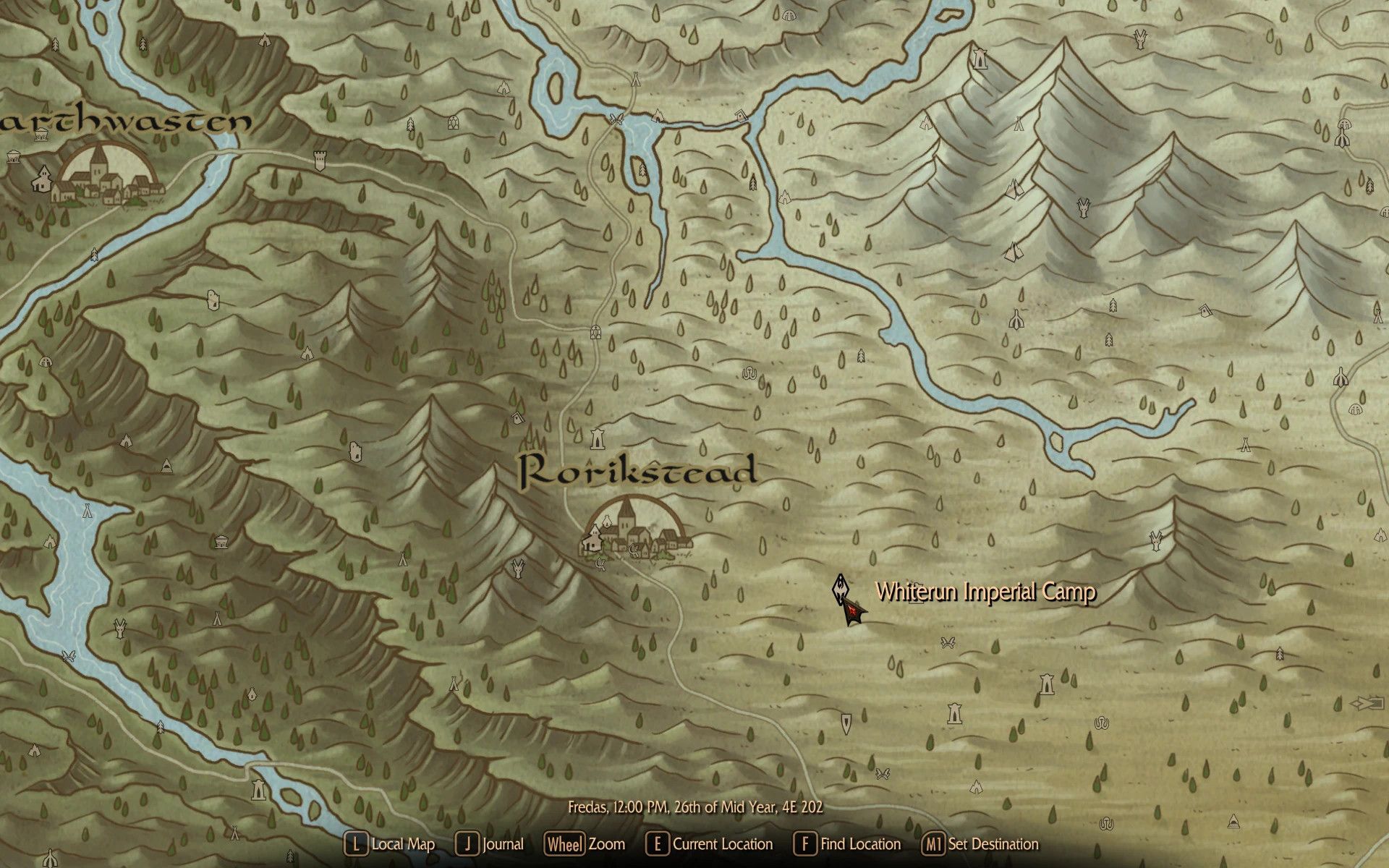 Skyrim Paper Map by Caro Tuts for FWMF mod for The Elder Scrolls V: Skyrim Special Edition