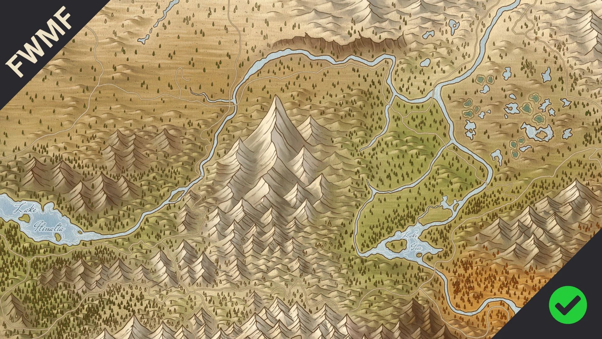 Skyrim Paper Map by Caro Tuts for FWMF mod for The Elder Scrolls V: Skyrim Special Edition