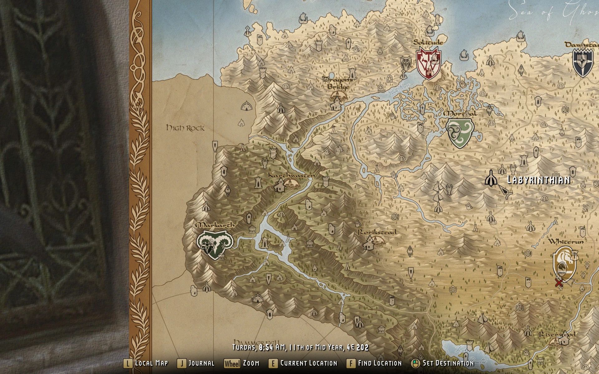 Skyrim Paper Map by Caro Tuts for FWMF mod for The Elder Scrolls V: Skyrim Special Edition