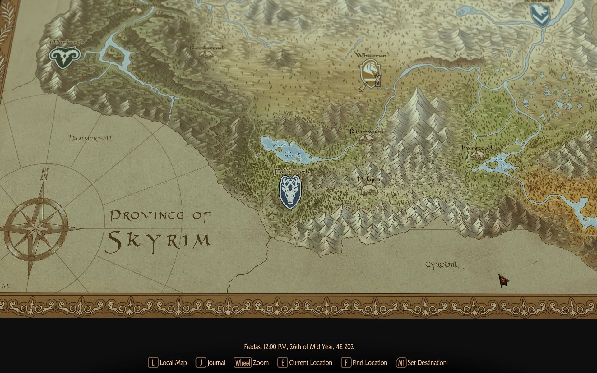 Skyrim Paper Map by Caro Tuts for FWMF mod for The Elder Scrolls V: Skyrim Special Edition