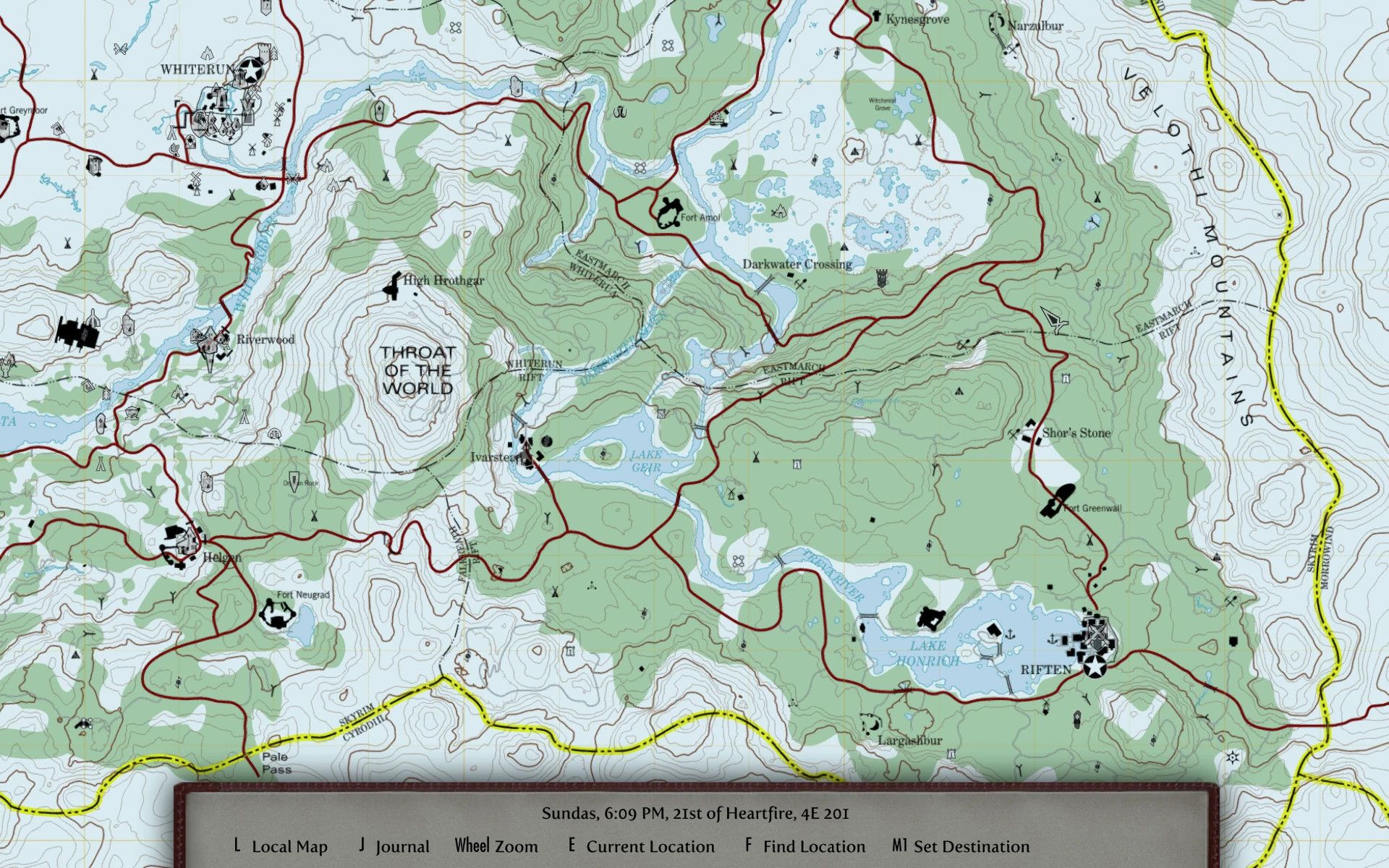 Flat World Map Framework (FWMF) mod for The Elder Scrolls V: Skyrim Special Edition