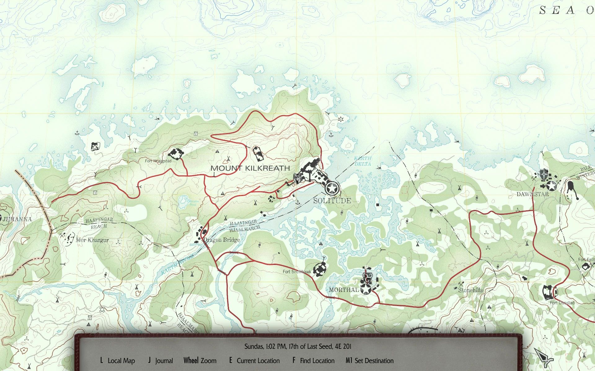 Flat World Map Framework (FWMF) mod for The Elder Scrolls V: Skyrim Special Edition
