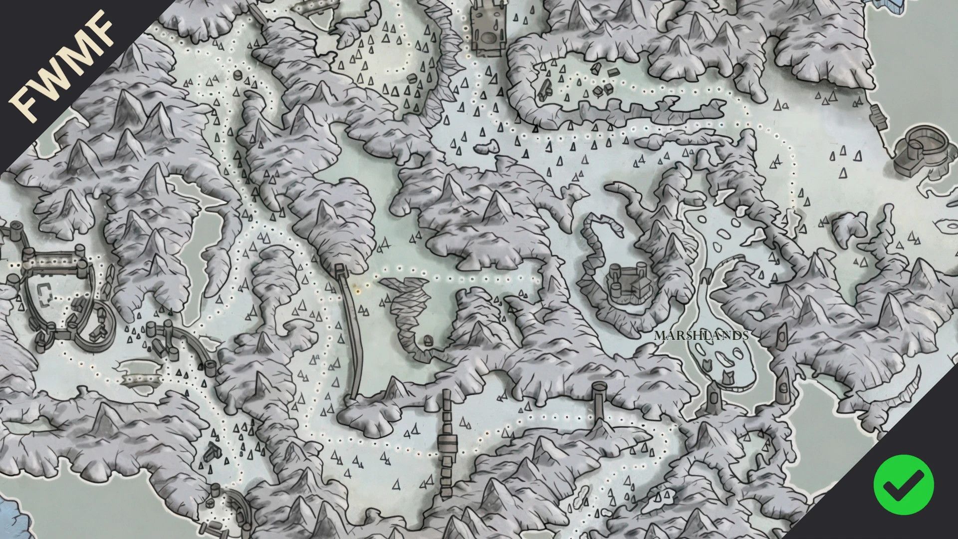 Olenveld Paper Map for FWMF by Limon mod for The Elder Scrolls V: Skyrim Special Edition