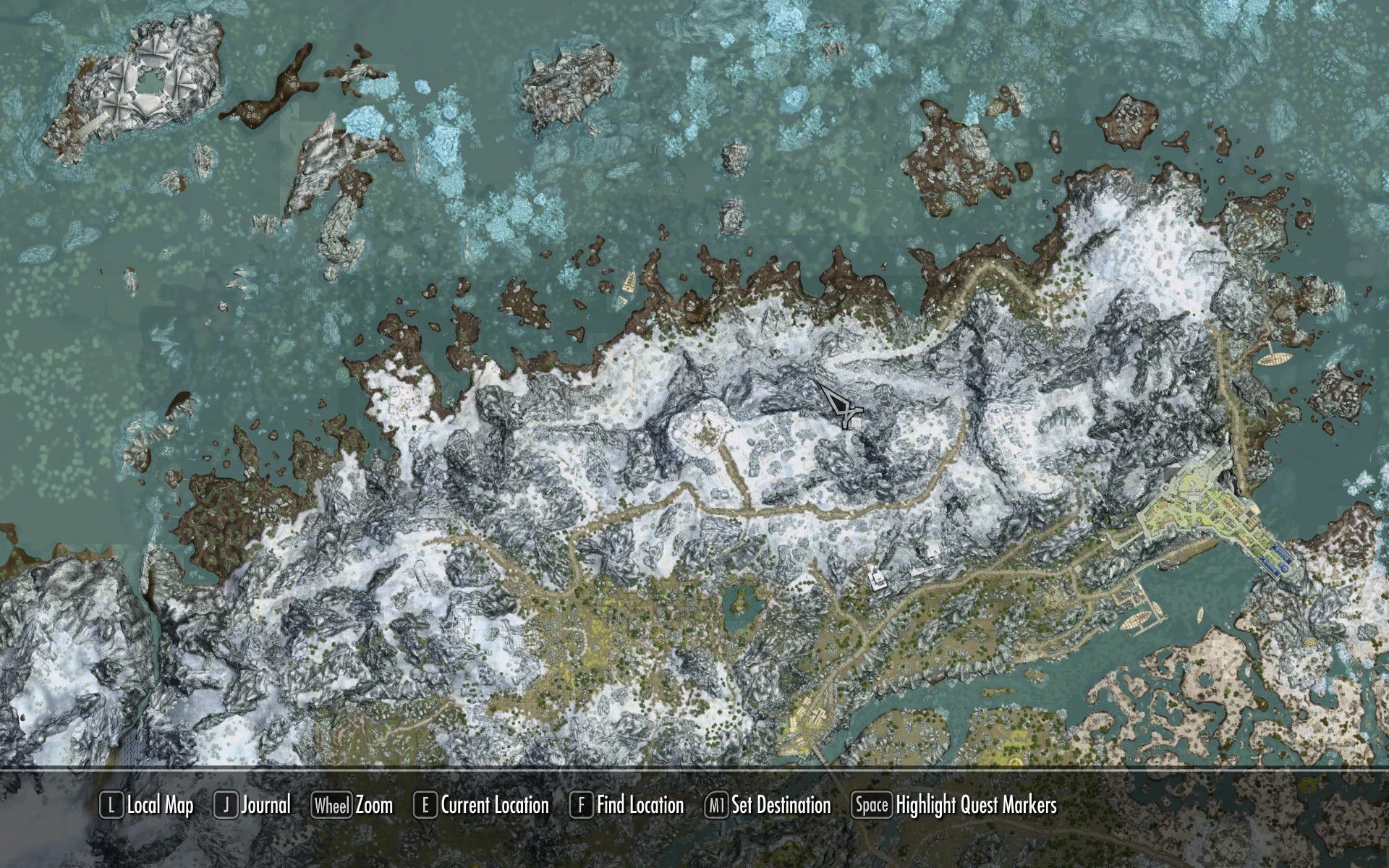 Flat World Map Framework (FWMF) mod for The Elder Scrolls V: Skyrim Special Edition