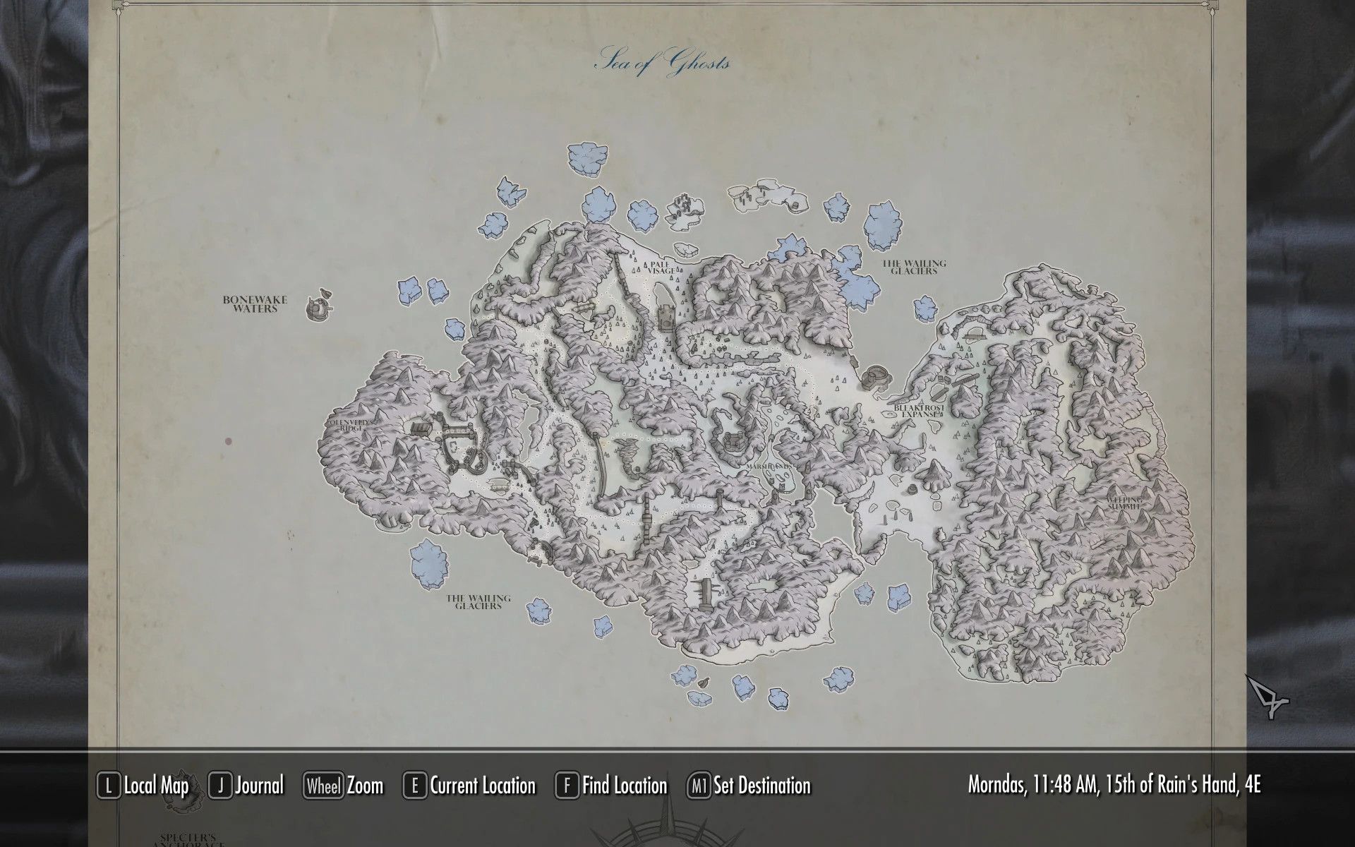 Olenveld Paper Map for FWMF by Limon mod for The Elder Scrolls V: Skyrim Special Edition