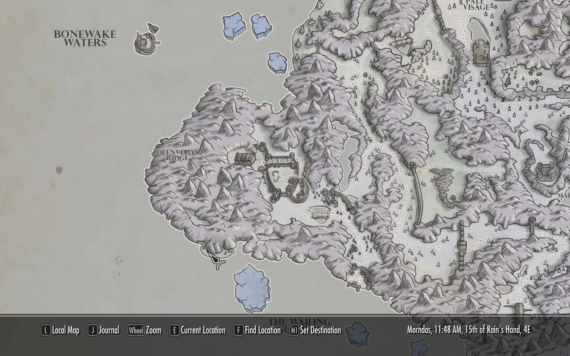 Olenveld Paper Map for FWMF by Limon mod for The Elder Scrolls V: Skyrim Special Edition