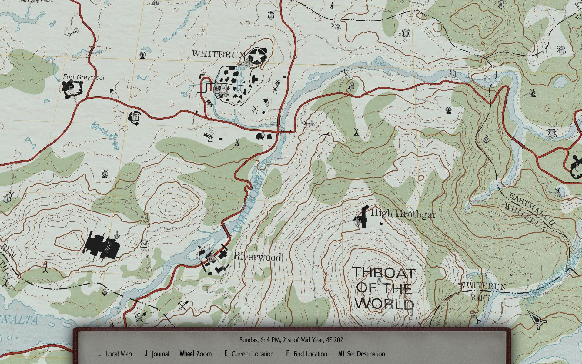 Flat World Map Framework (FWMF) mod for The Elder Scrolls V: Skyrim Special Edition