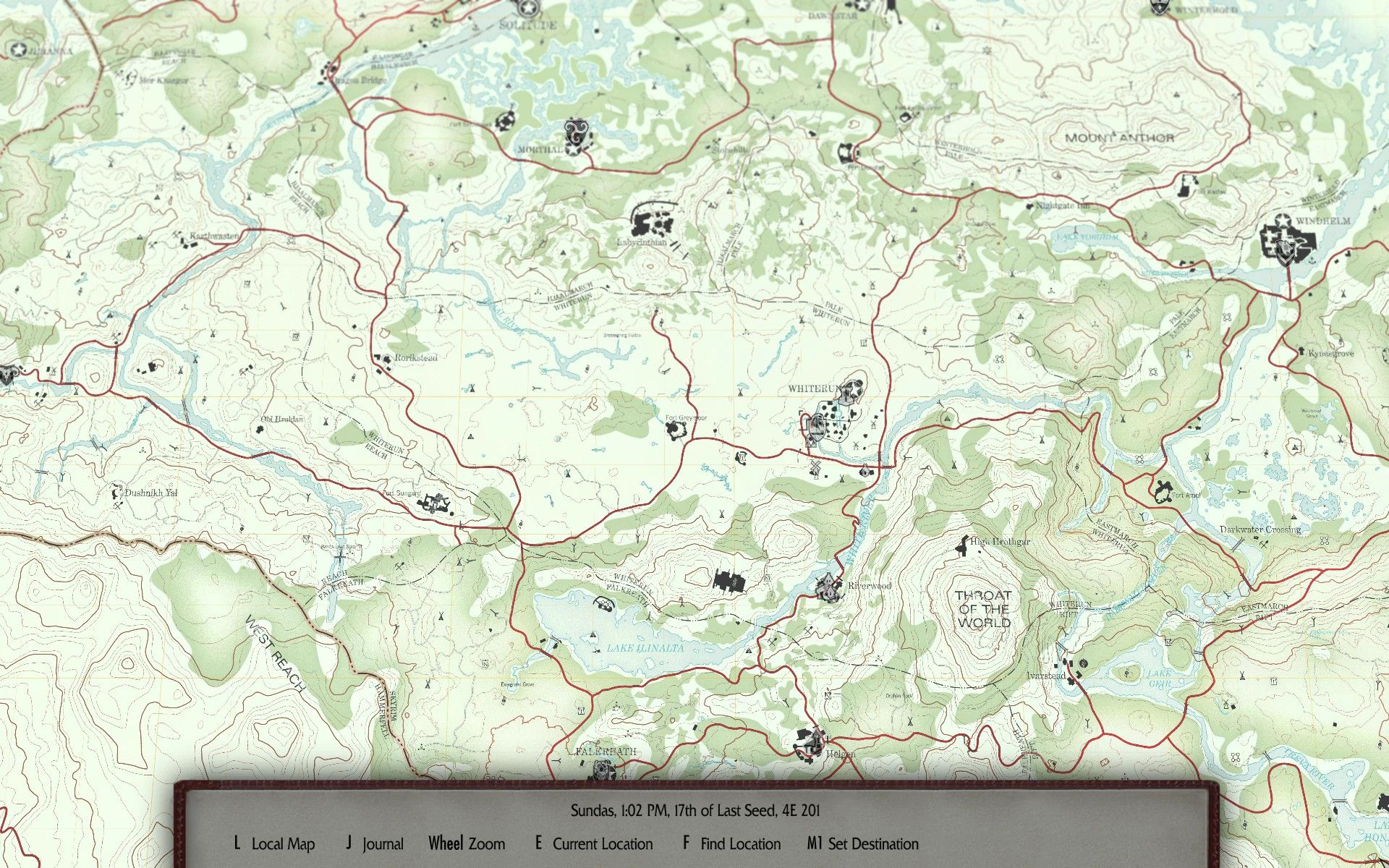 Flat World Map Framework (FWMF) mod for The Elder Scrolls V: Skyrim Special Edition