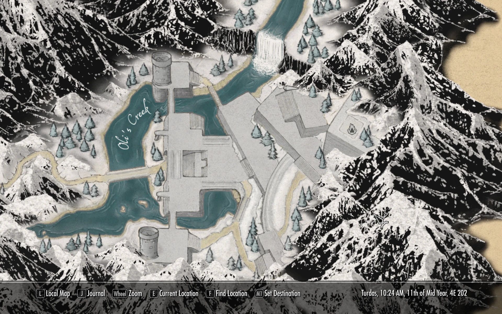 Deepwood Vale Paper Map for FWMF mod for The Elder Scrolls V: Skyrim Special Edition