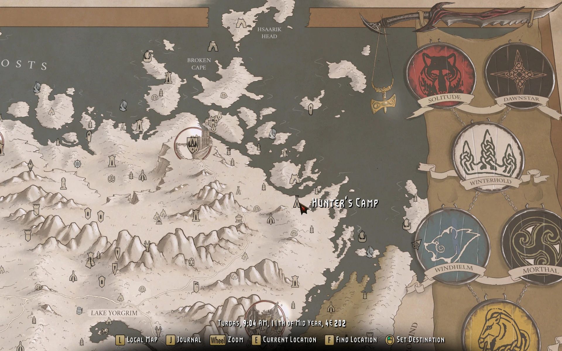 Skyrim Paper Map by FreelanceCartography (2nd Edition) for FWMF mod for The Elder Scrolls V: Skyrim Special Edition