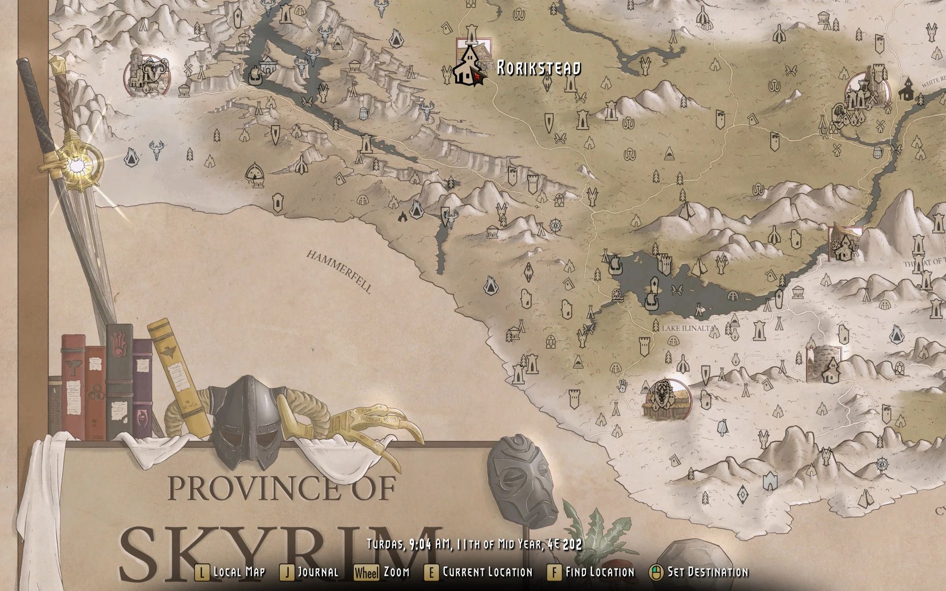 Skyrim Paper Map by FreelanceCartography (2nd Edition) for FWMF mod for The Elder Scrolls V: Skyrim Special Edition