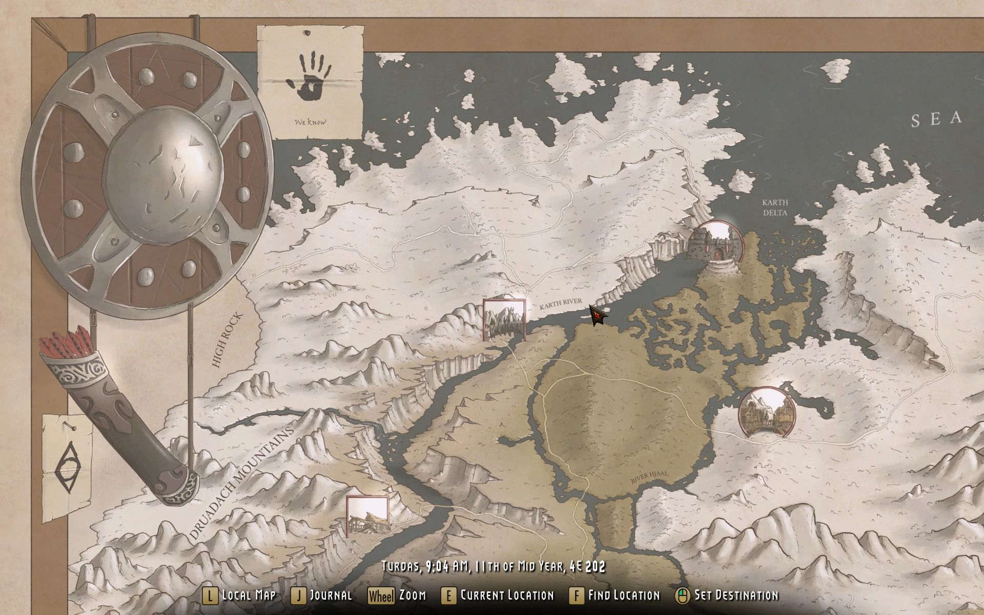 Skyrim Paper Map by FreelanceCartography (2nd Edition) for FWMF mod for The Elder Scrolls V: Skyrim Special Edition