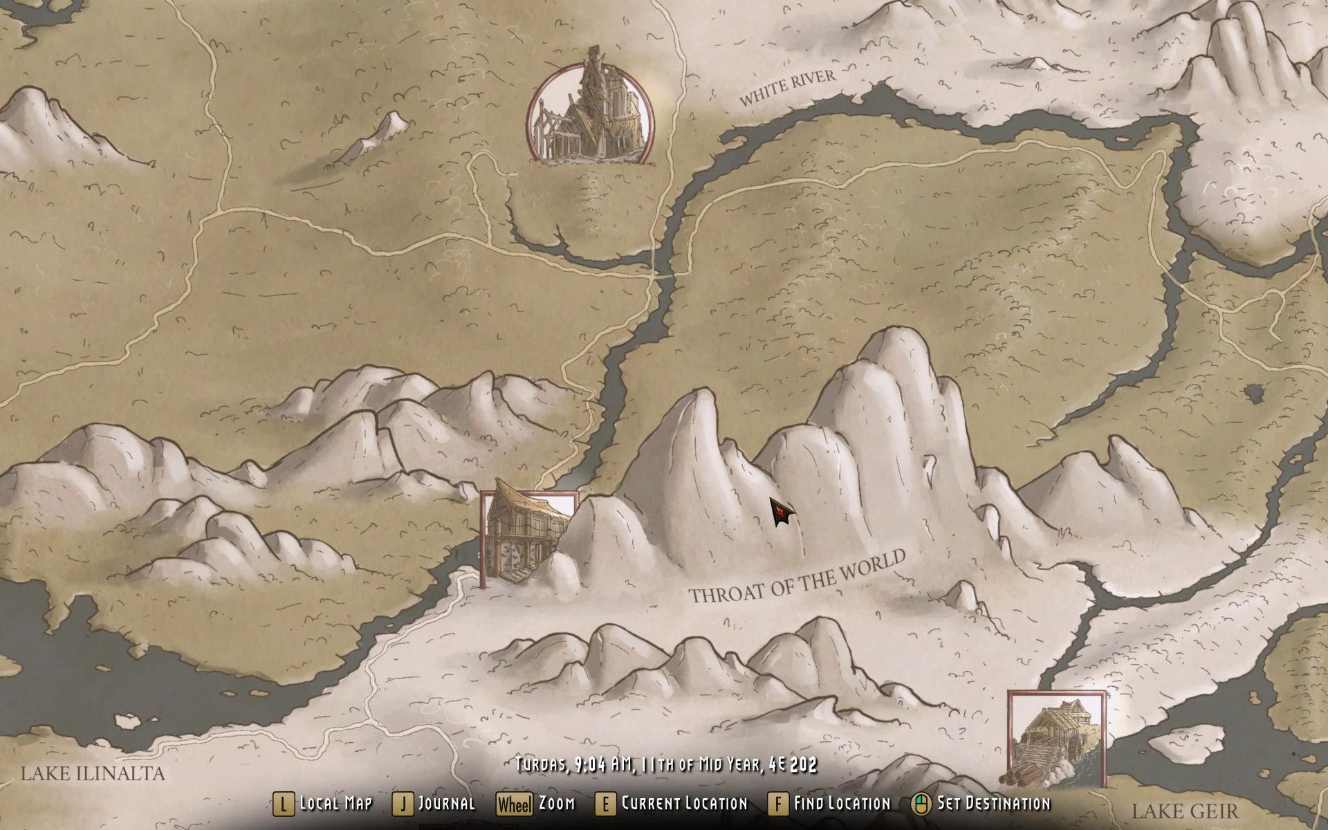 Skyrim Paper Map by FreelanceCartography (2nd Edition) for FWMF mod for The Elder Scrolls V: Skyrim Special Edition
