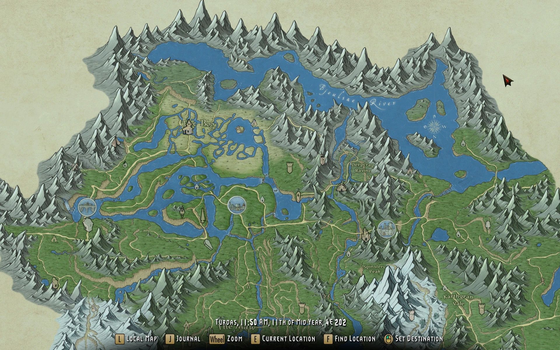 Beyond Reach Paper Map for FWMF mod for The Elder Scrolls V: Skyrim Special Edition
