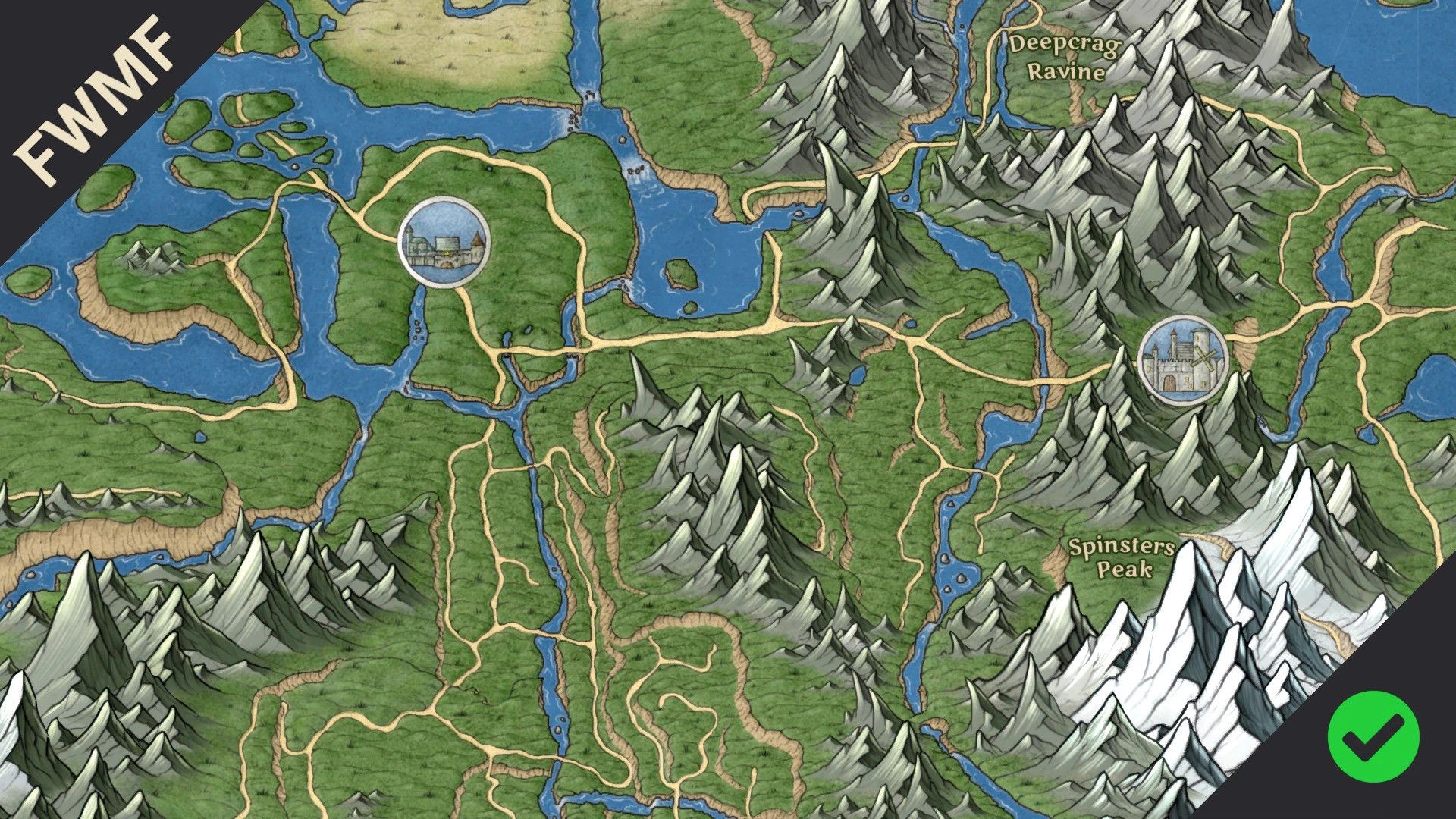 Beyond Reach Paper Map for FWMF mod for The Elder Scrolls V: Skyrim Special Edition