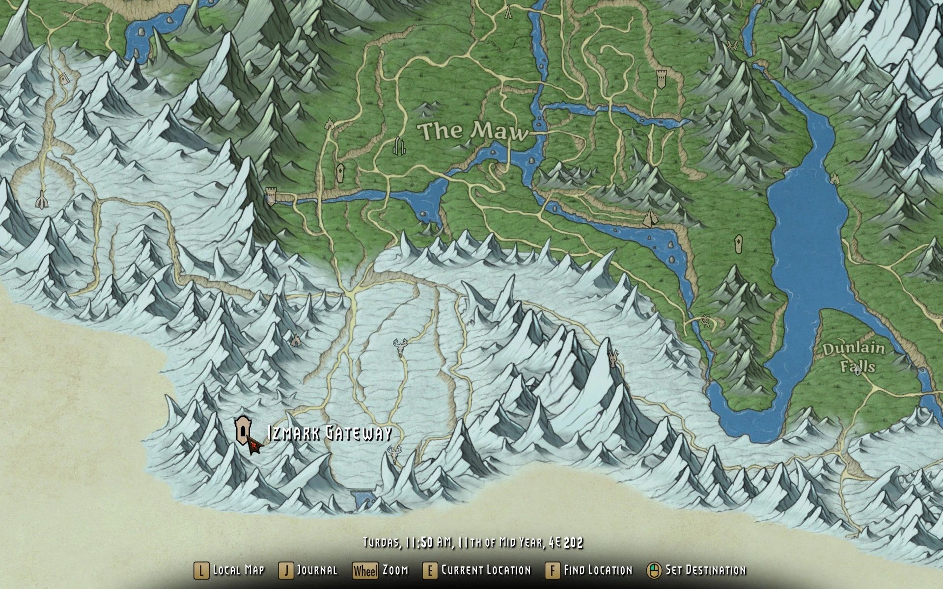Beyond Reach Paper Map for FWMF mod for The Elder Scrolls V: Skyrim Special Edition
