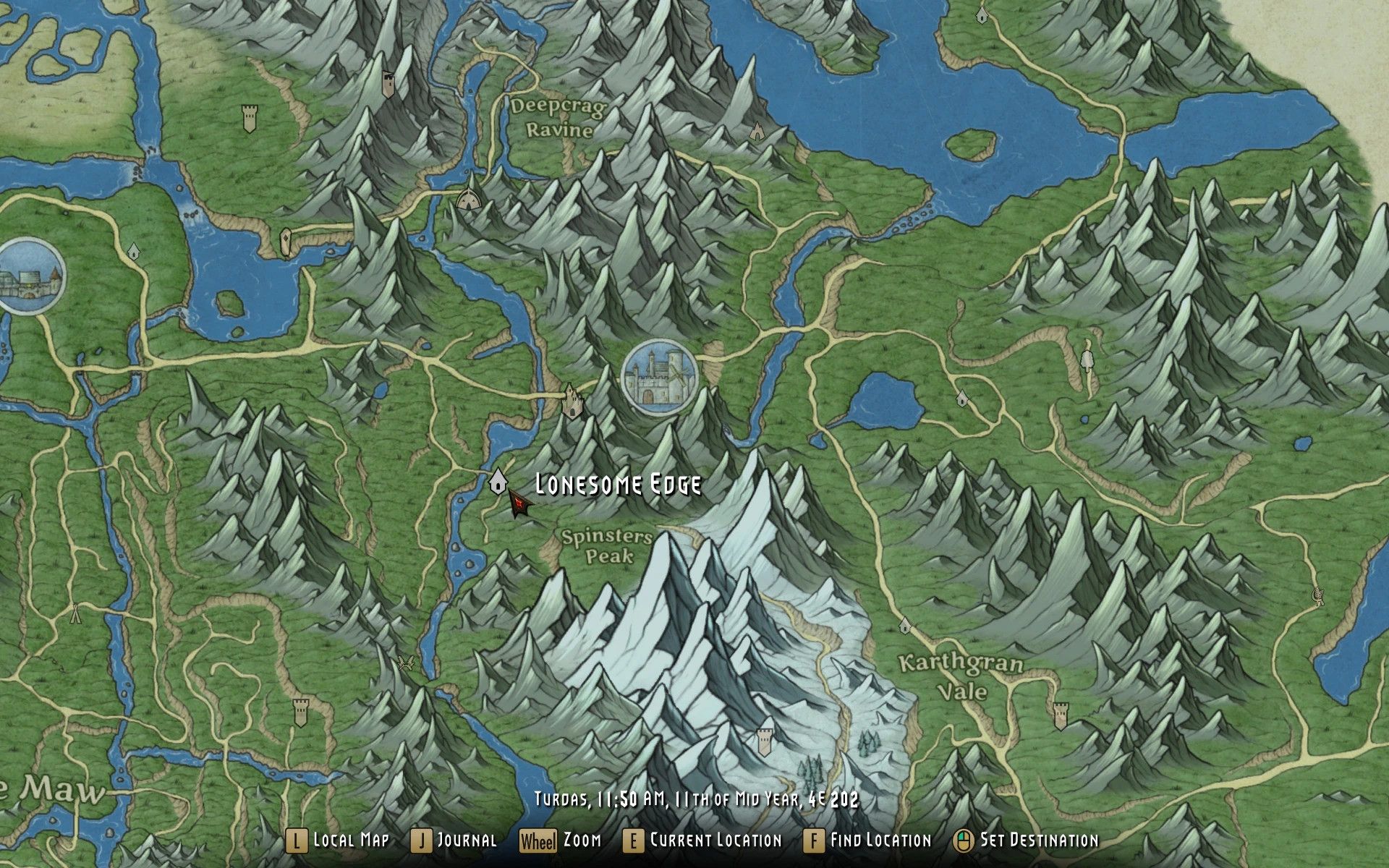 Beyond Reach Paper Map for FWMF mod for The Elder Scrolls V: Skyrim Special Edition