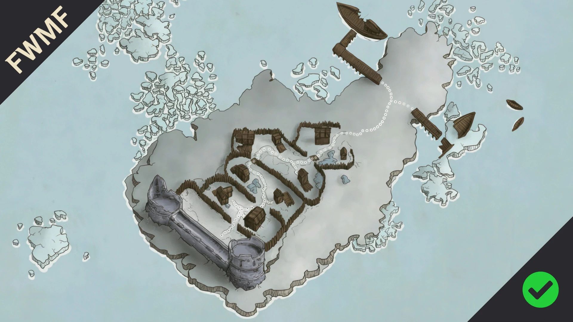Japhet's Folly Paper Map for FWMF mod for The Elder Scrolls V: Skyrim Special Edition