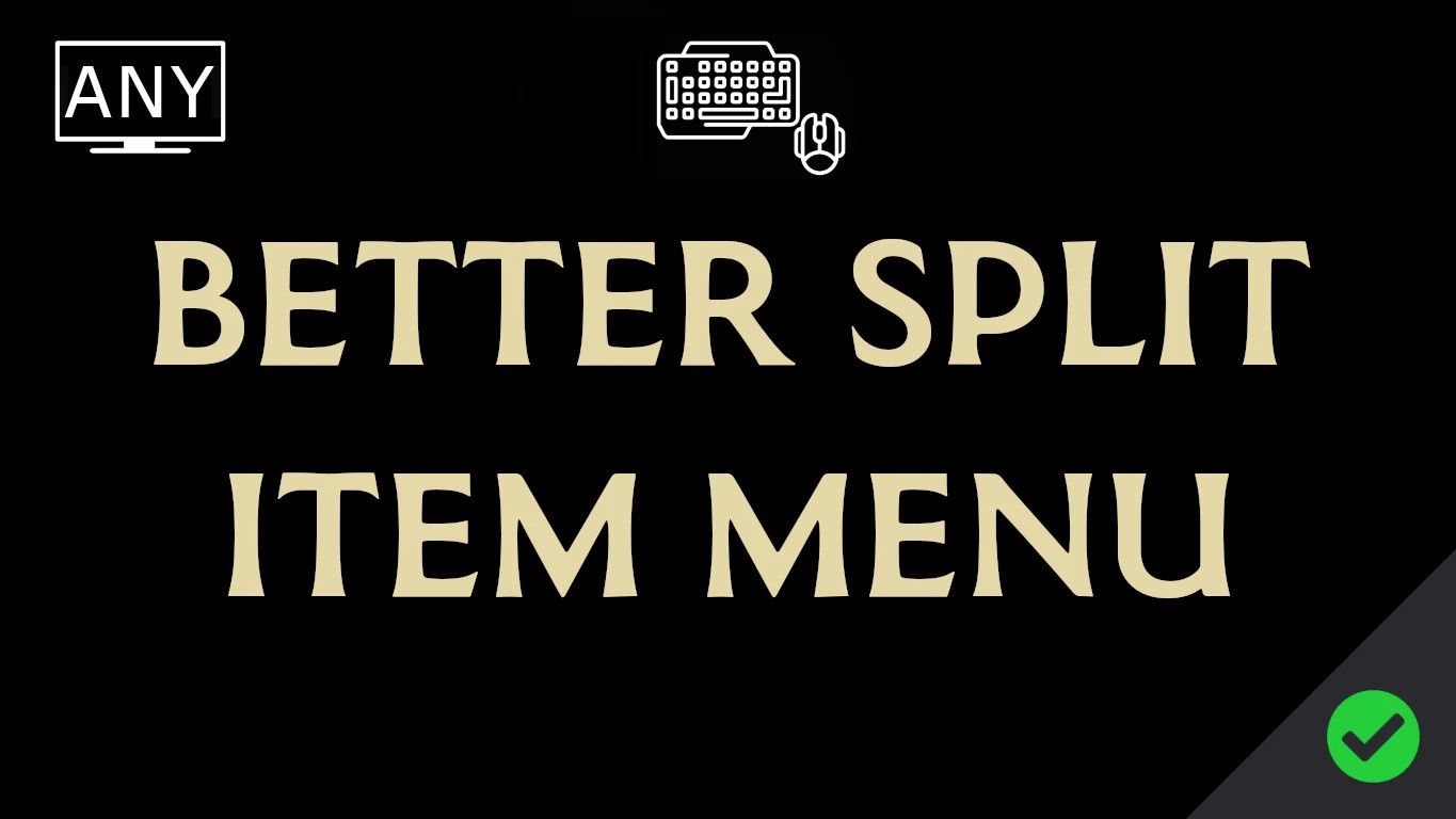 Better Split Item Menu mod for Baldur's Gate 3