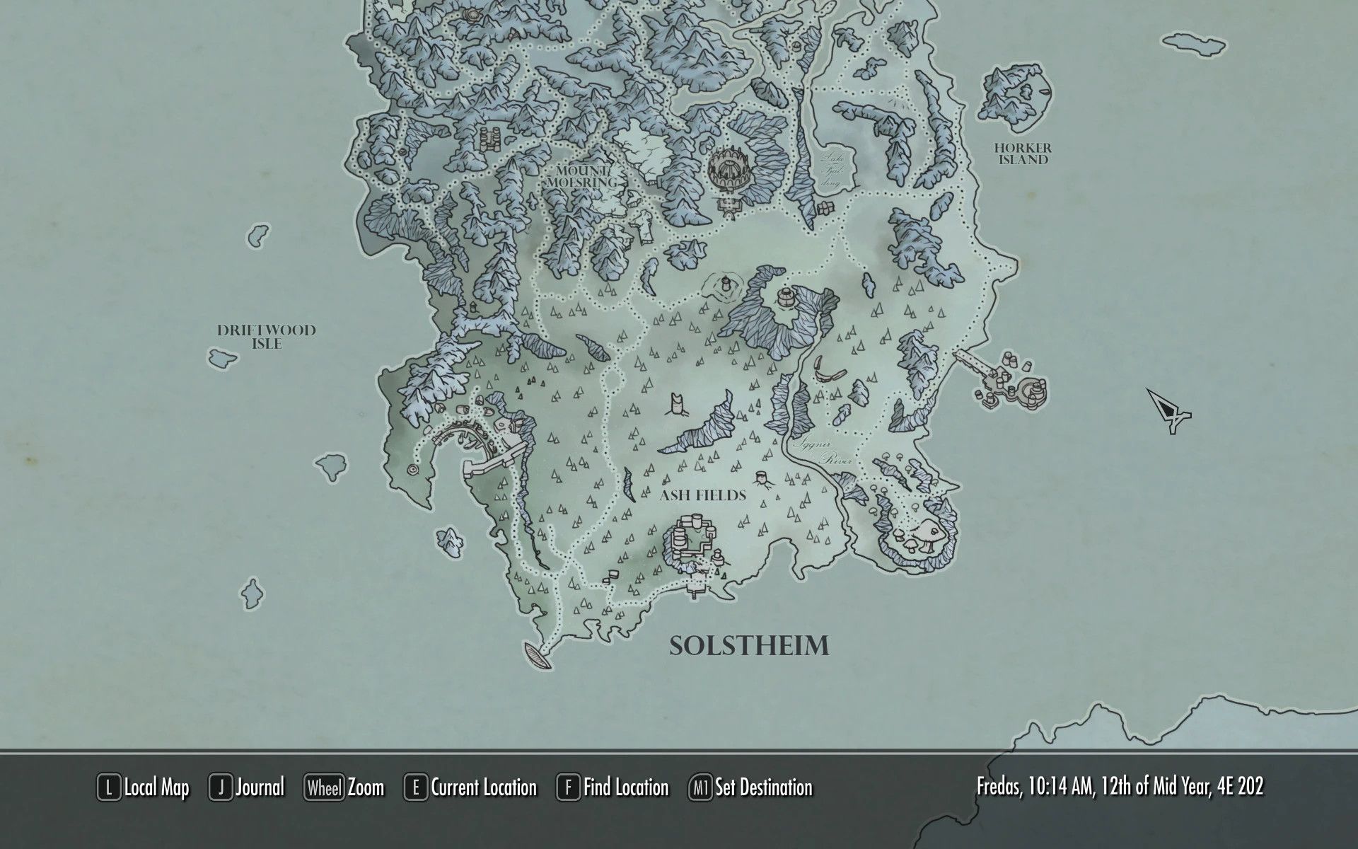 Solstheim and Baan Malur Paper Map for FWMF mod for The Elder Scrolls V: Skyrim Special Edition