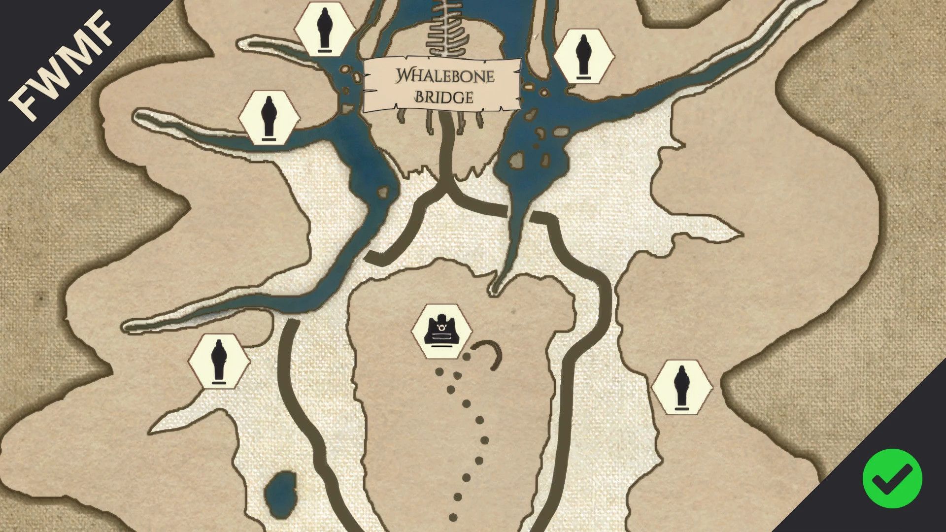 Sovngarde Paper Map for FWMF mod for The Elder Scrolls V: Skyrim Special Edition