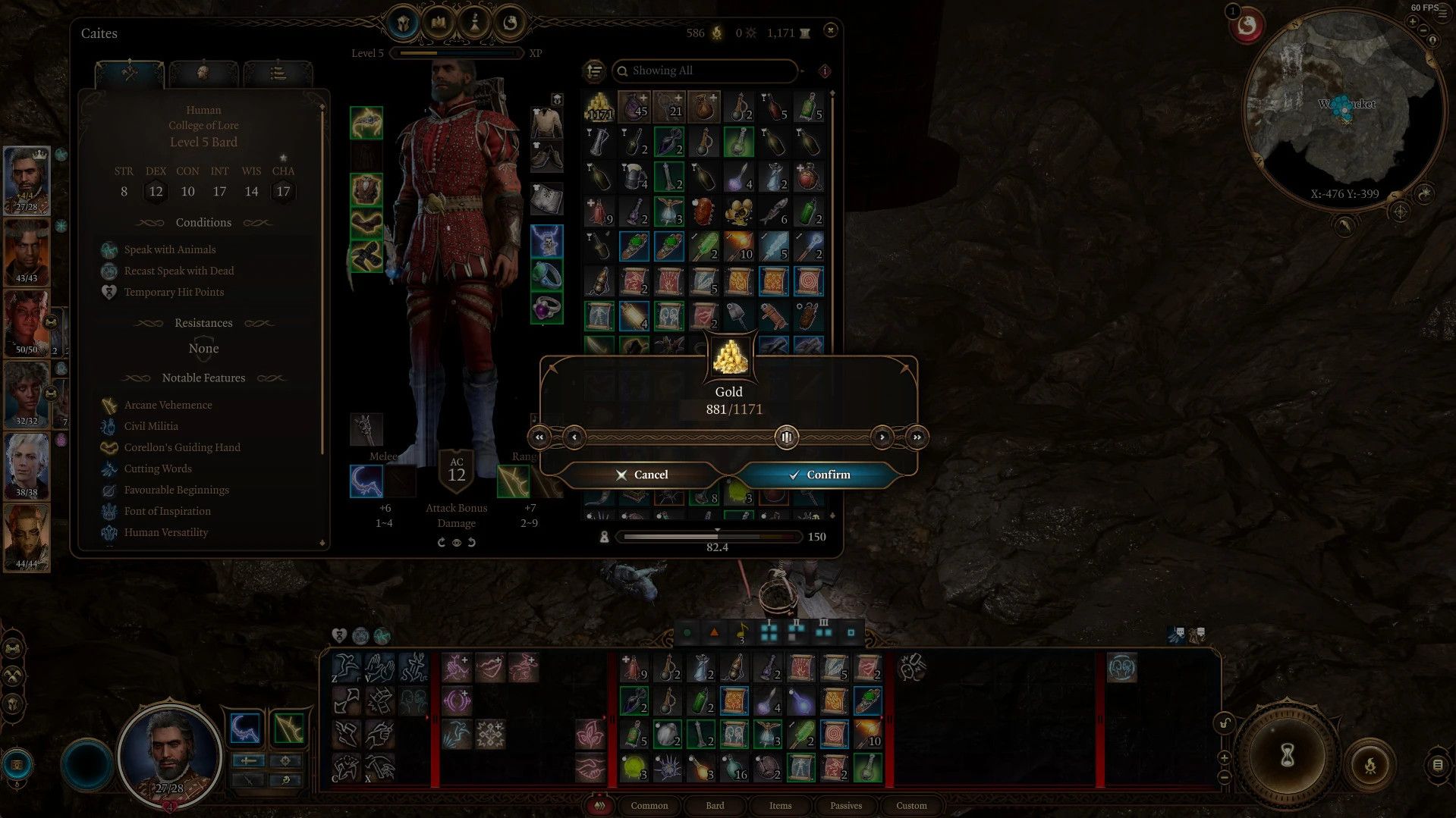 Better Split Item Menu mod for Baldur's Gate 3