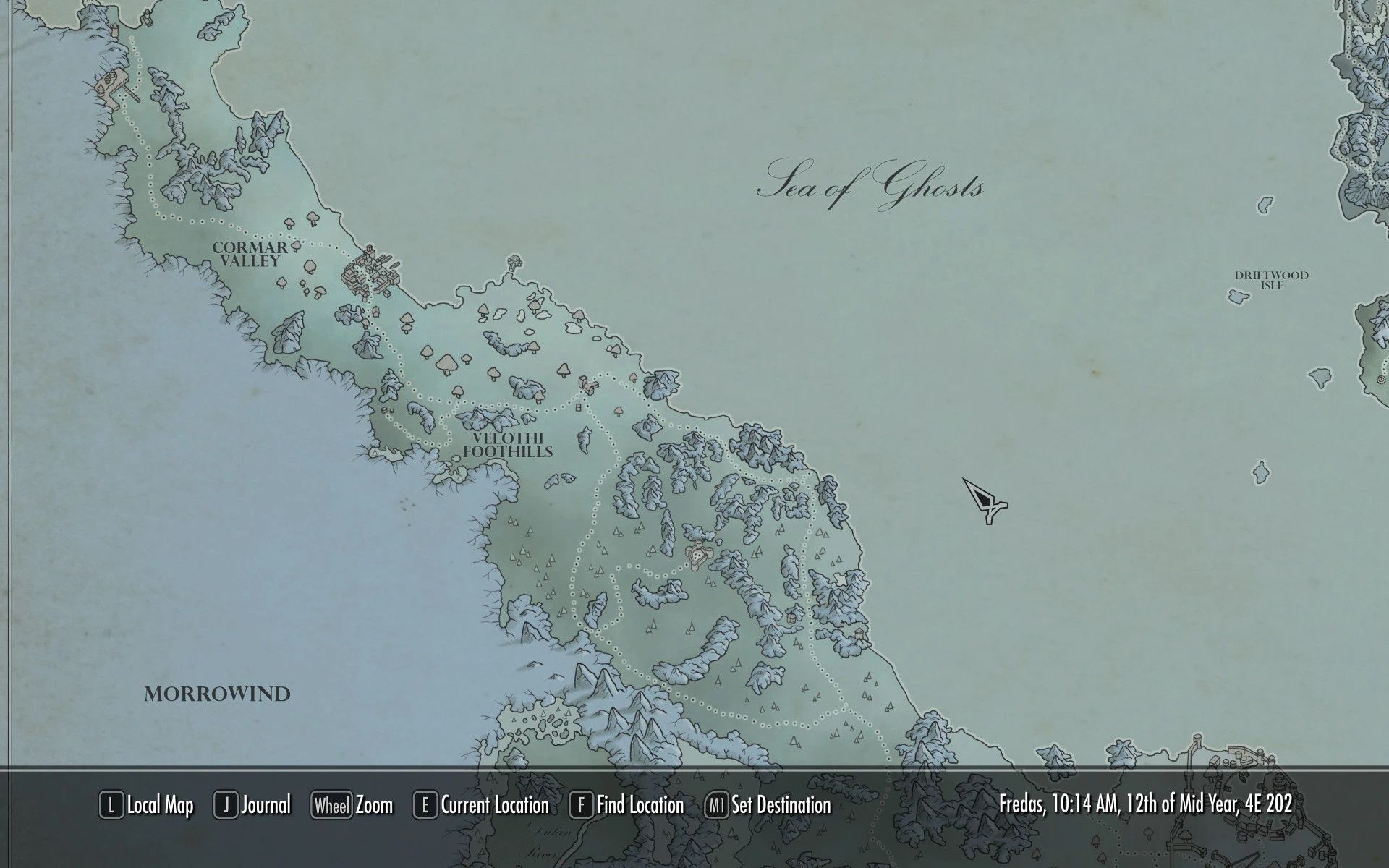 Solstheim and Baan Malur Paper Map for FWMF mod for The Elder Scrolls V: Skyrim Special Edition