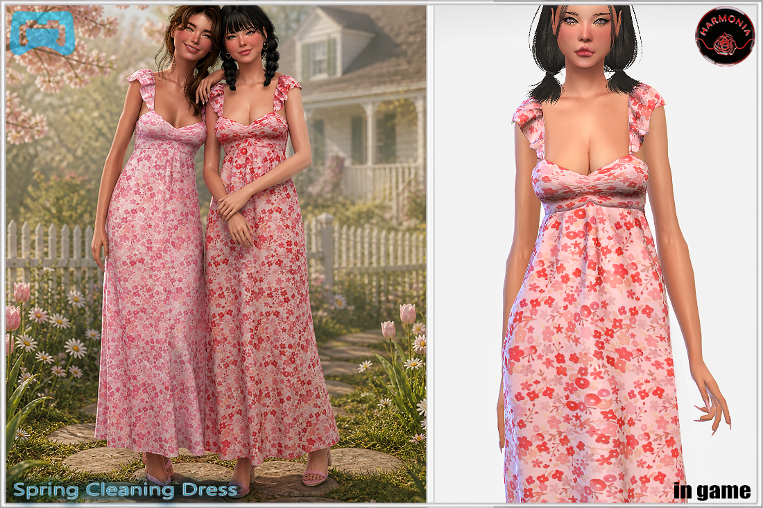 Spring Cleaning Dress mod for The Sims 4 