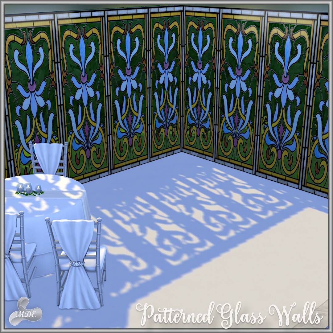 Patterned Glass Walls mod for The Sims 4 