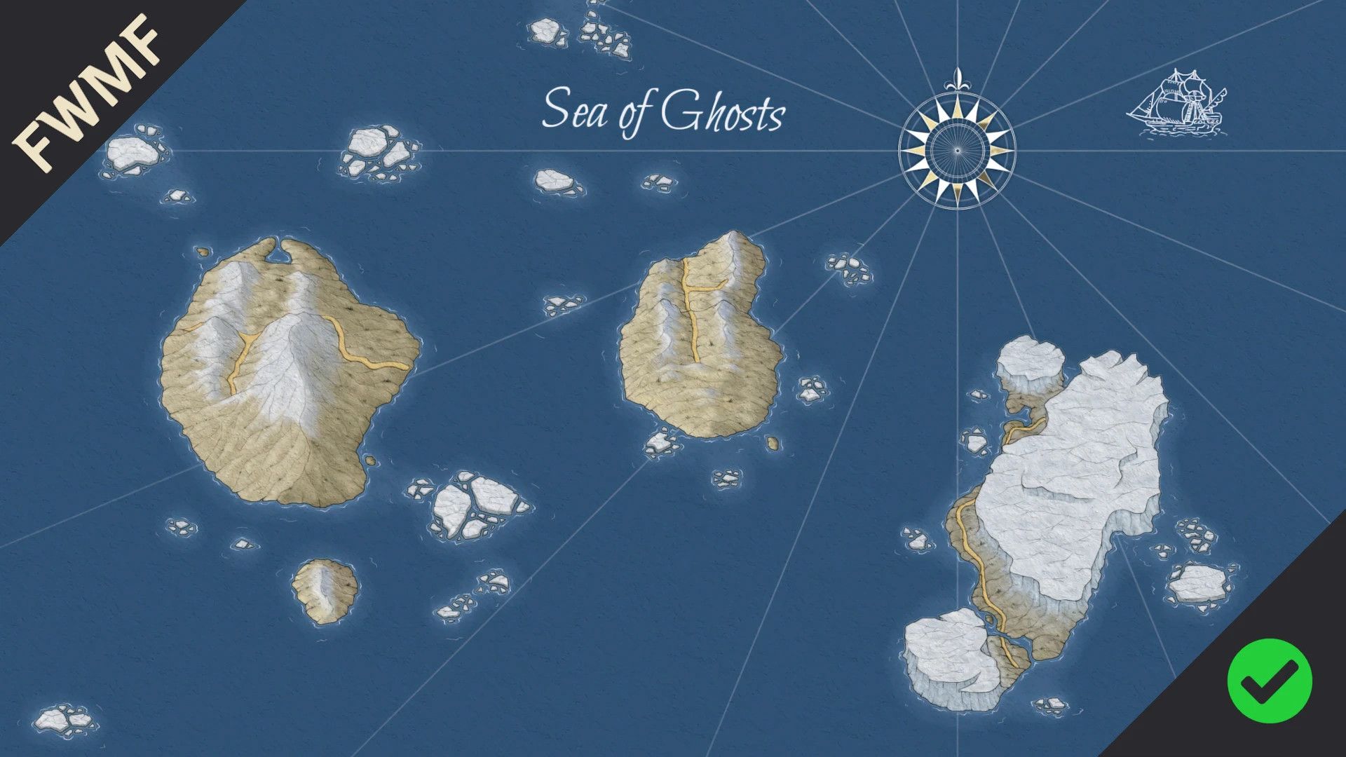 Siege at Icemoth Paper Map for FWMF mod for The Elder Scrolls V: Skyrim Special Edition