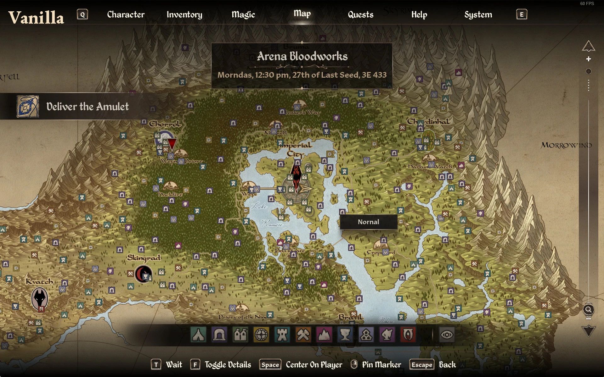 Better Map Menu mod for The Elder Scrolls IV: Oblivion Remastered