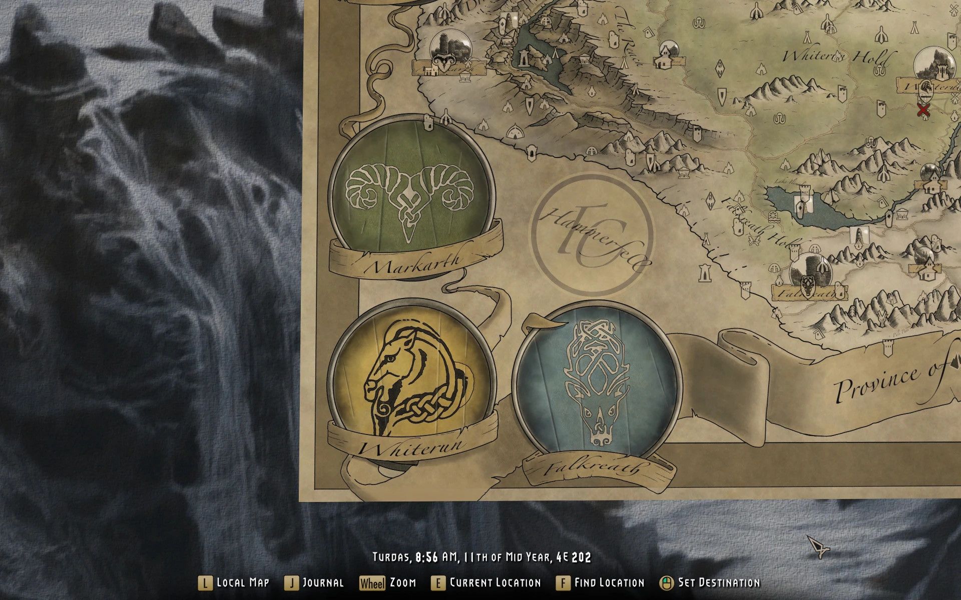 Skyrim Paper Map by FreelanceCartography for FWMF mod for The Elder Scrolls V: Skyrim Special Edition
