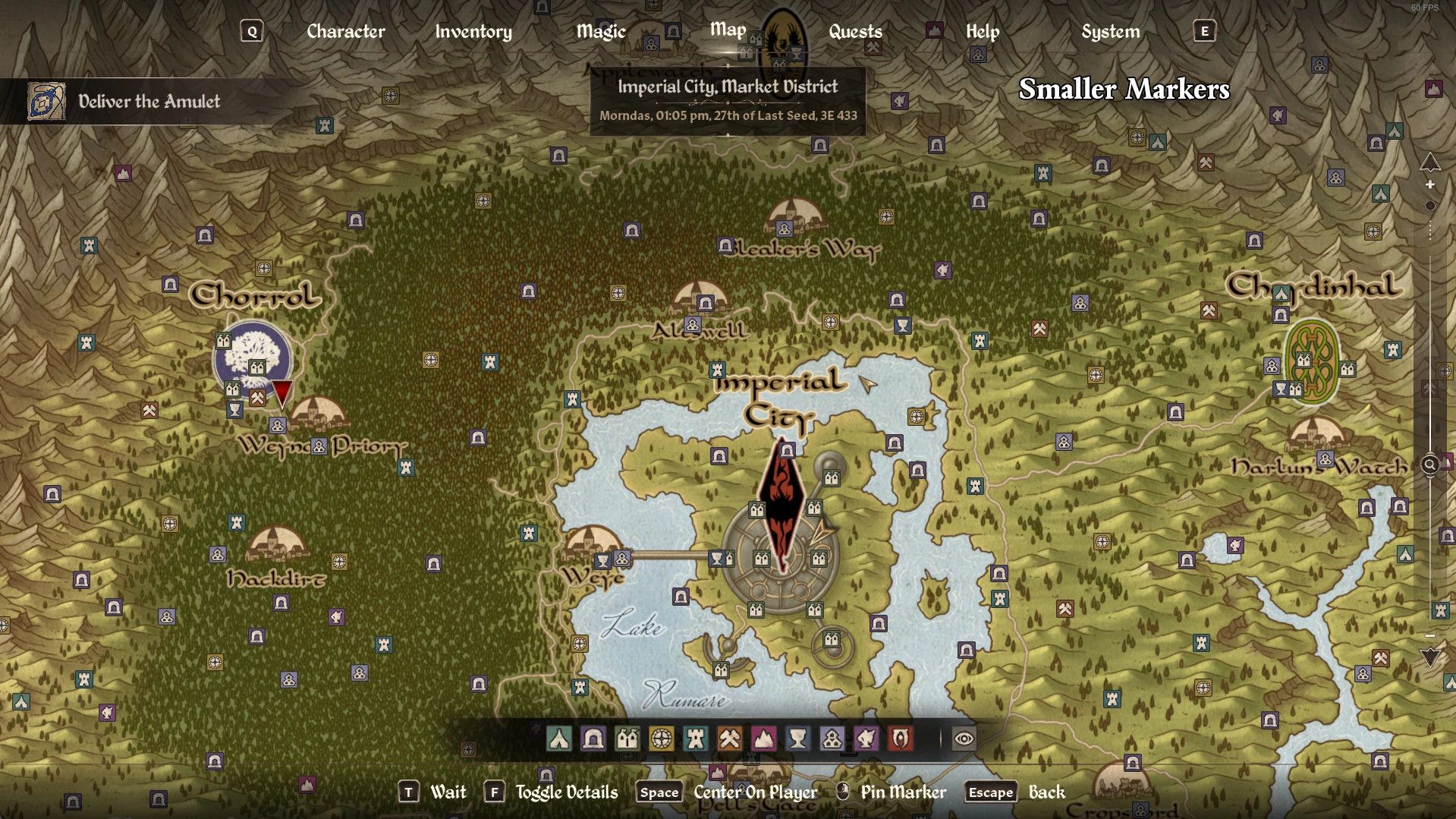 Better Map Menu mod for The Elder Scrolls IV: Oblivion Remastered