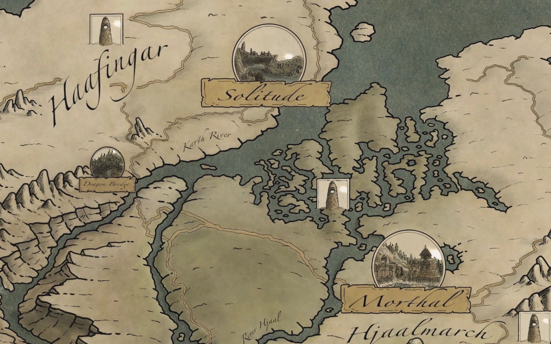 Skyrim Paper Map by FreelanceCartography for FWMF mod for The Elder Scrolls V: Skyrim Special Edition