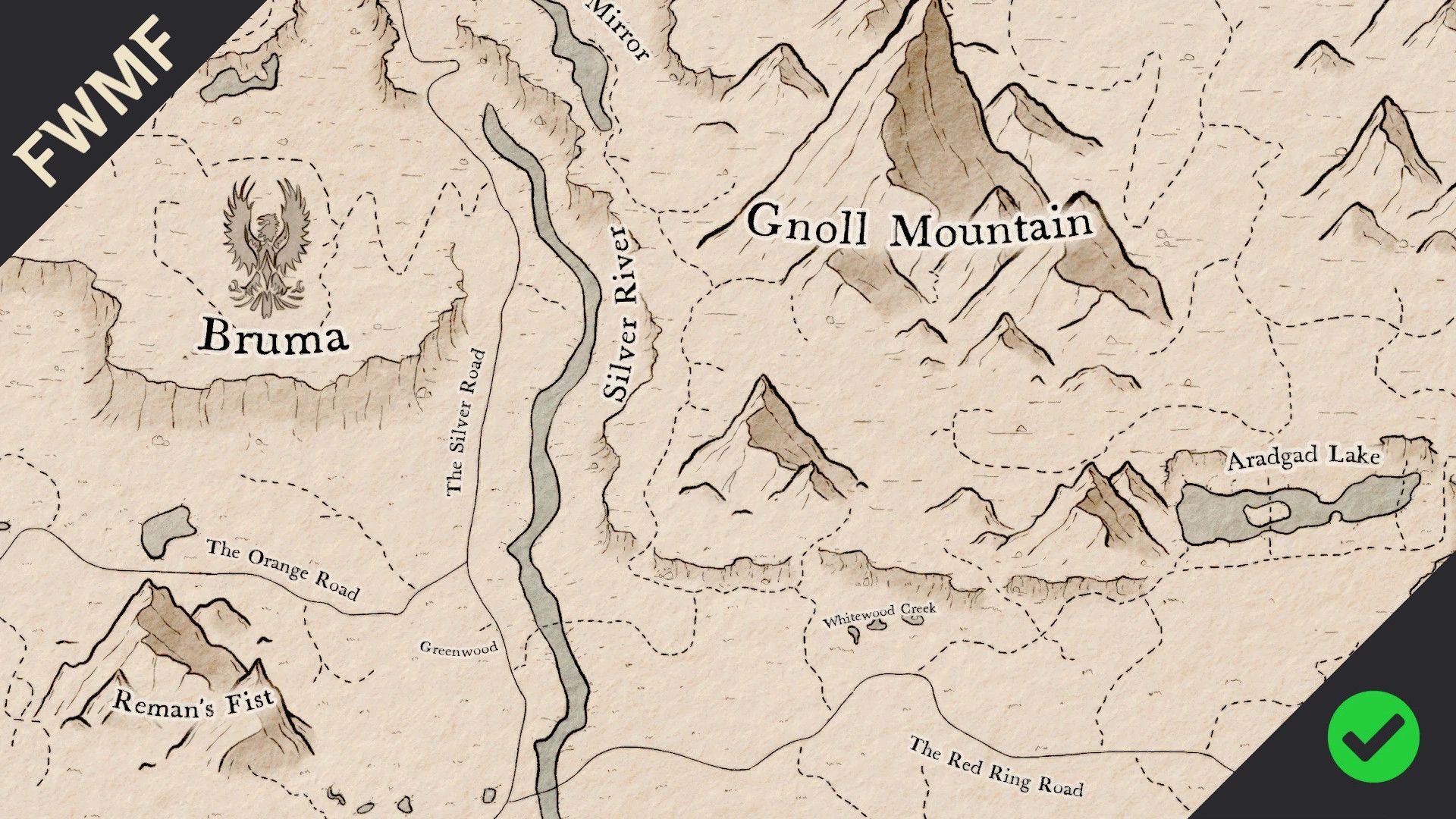 Beyond Skyrim Bruma Paper Map by Mirhayasu for FWMF mod for The Elder Scrolls V: Skyrim Special Edition