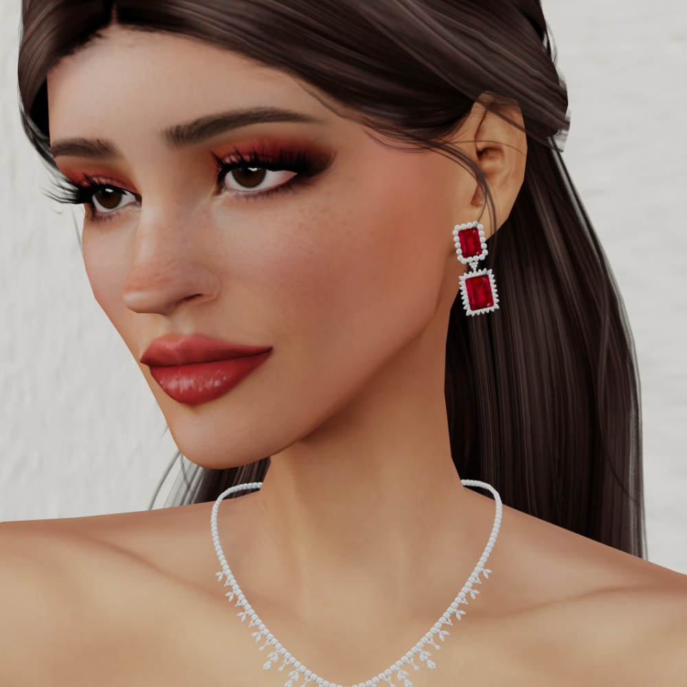  Ruby Diamond Calais Earrings mod for The Sims 4 