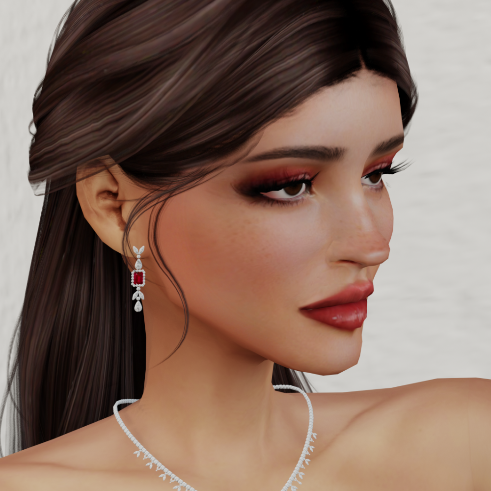 Ruby Diamond Calais Earrings v3 mod for The Sims 4 