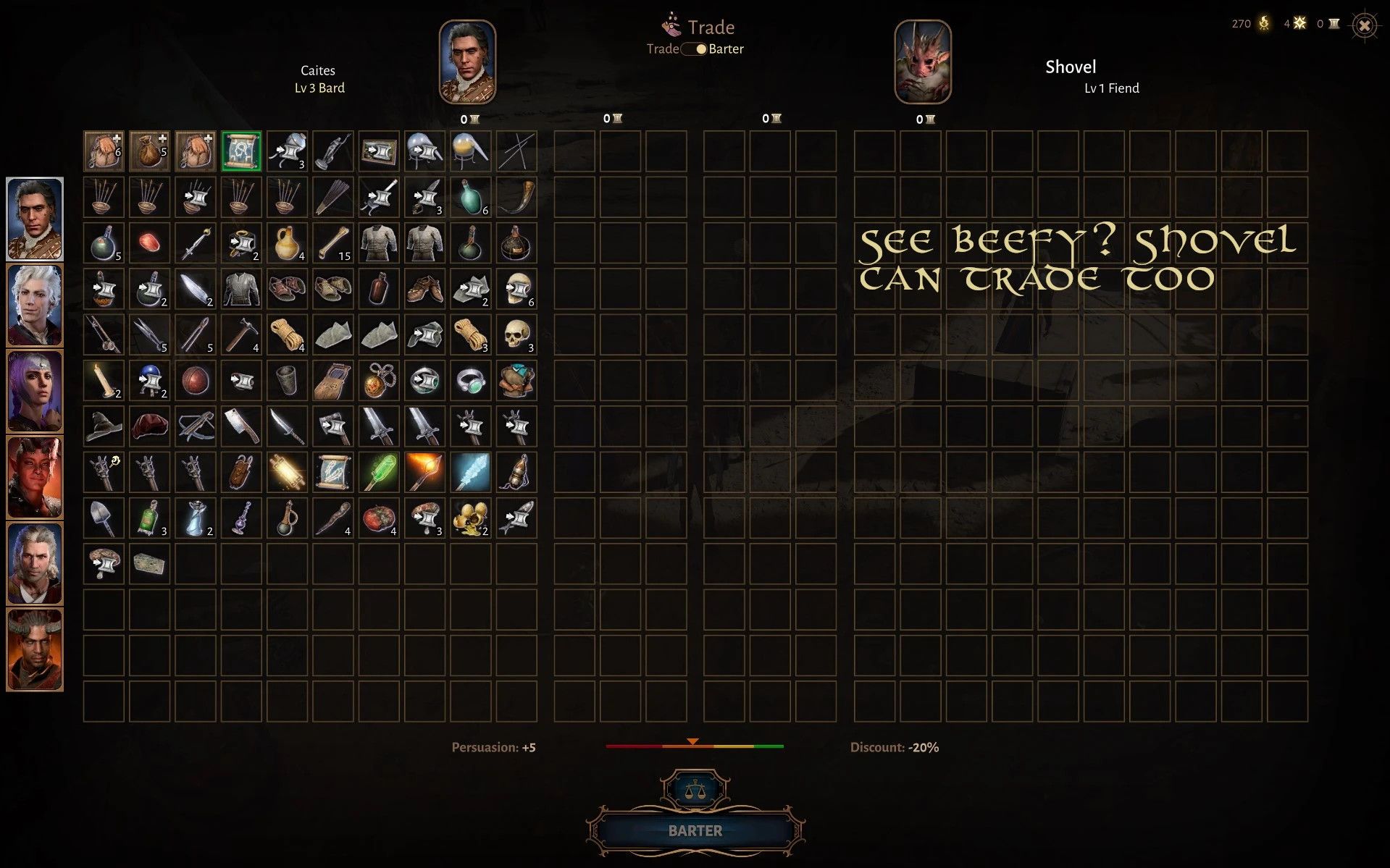Trade With Anyone mod for Baldur's Gate 3