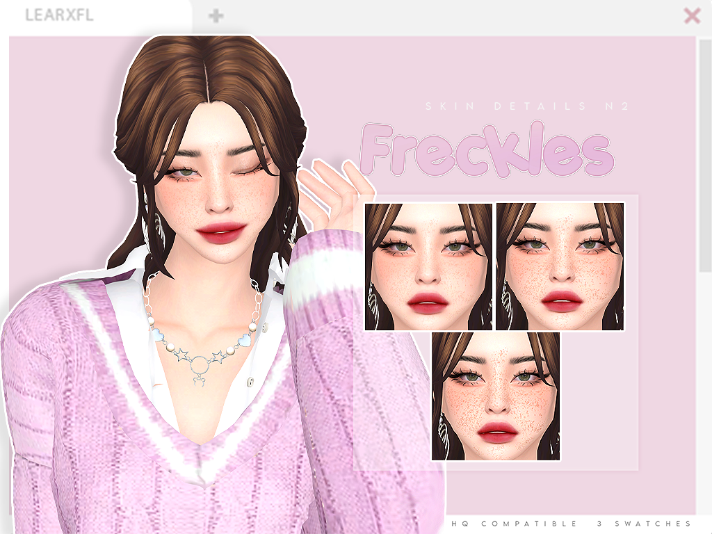 Learxfl Freckles V2 mod for The Sims 4 