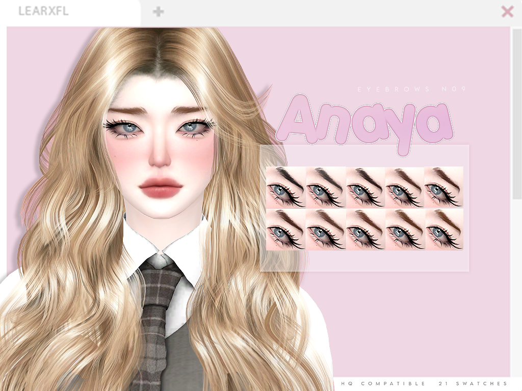 Learxfl Anaya Eyebrows mod for The Sims 4 