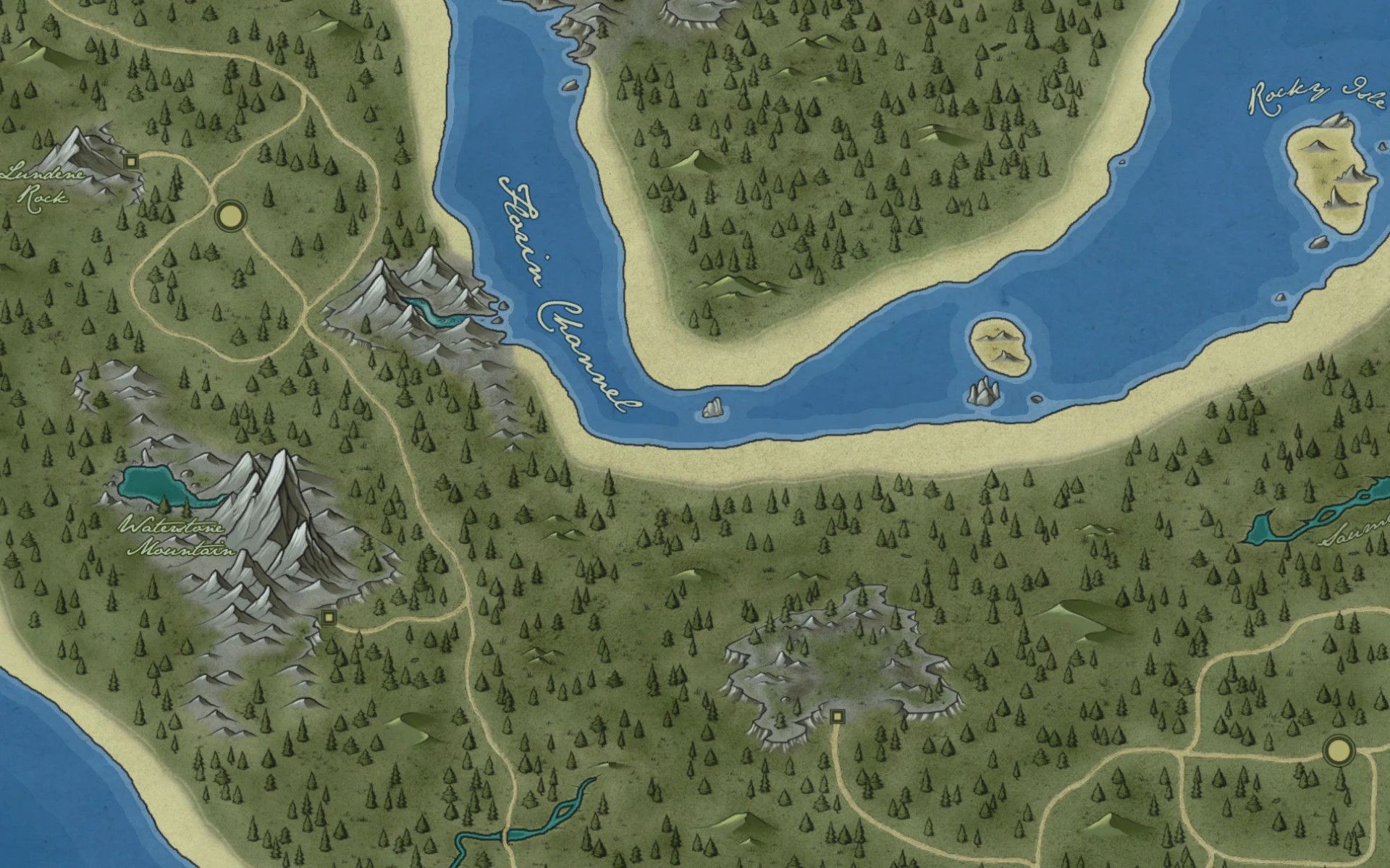 Midwood Isle Paper Map for FWMF mod for The Elder Scrolls V: Skyrim Special Edition