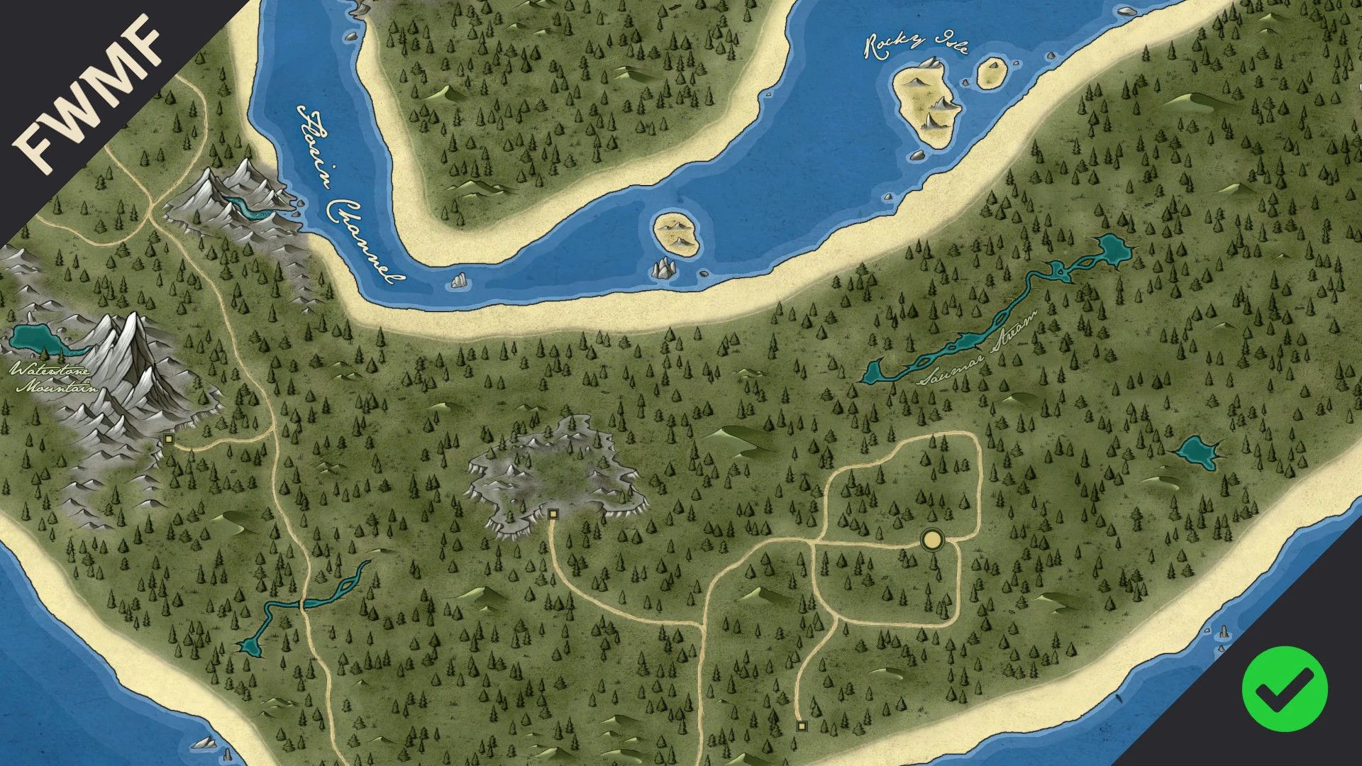 Midwood Isle Paper Map for FWMF mod for The Elder Scrolls V: Skyrim Special Edition