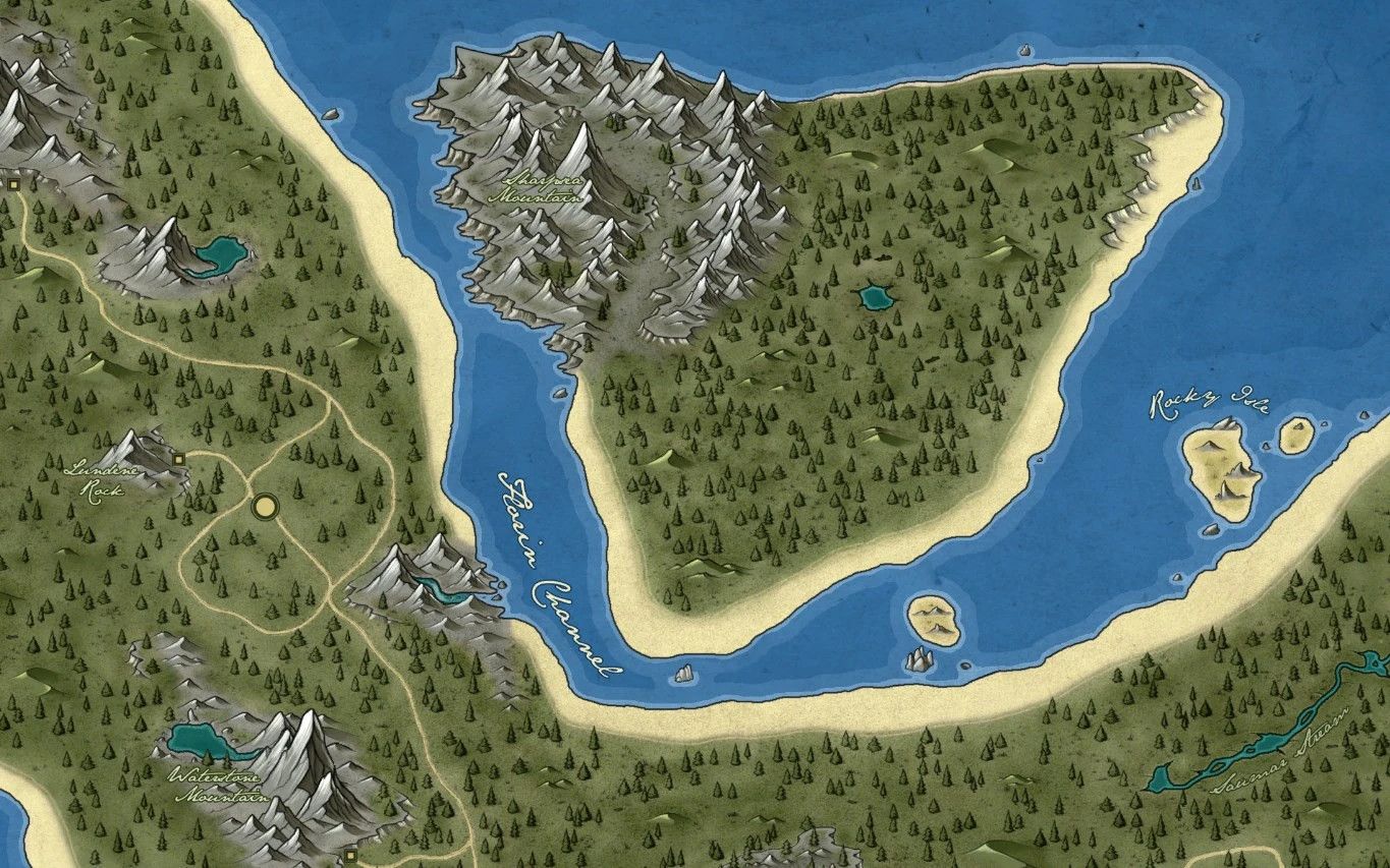 Midwood Isle Paper Map for FWMF mod for The Elder Scrolls V: Skyrim Special Edition