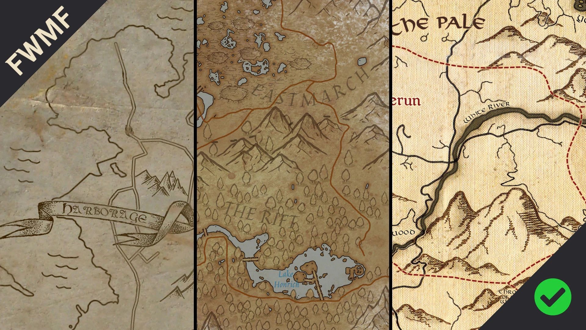 Updates to various maps for FWMF mod for The Elder Scrolls V: Skyrim Special Edition