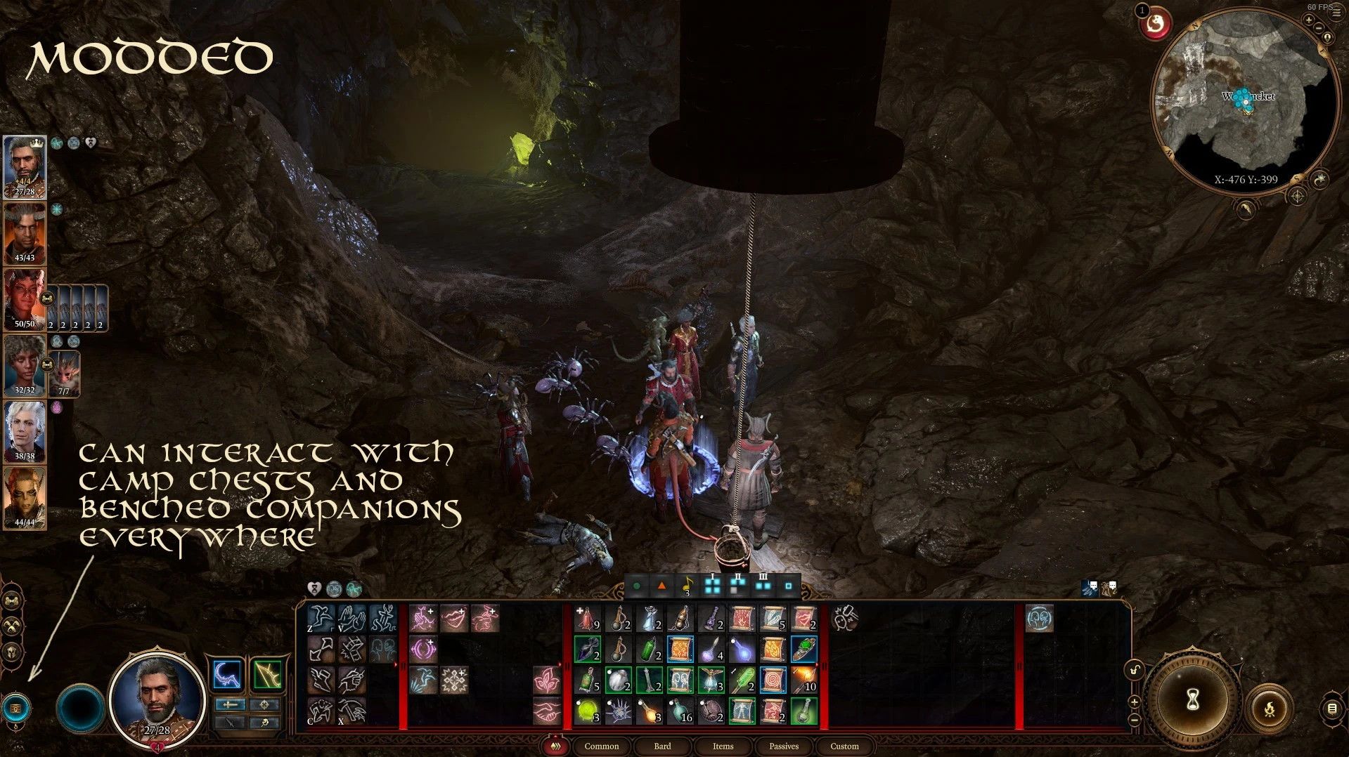 Companions Panel and Camp Chest Everywhere mod for Baldur's Gate 3